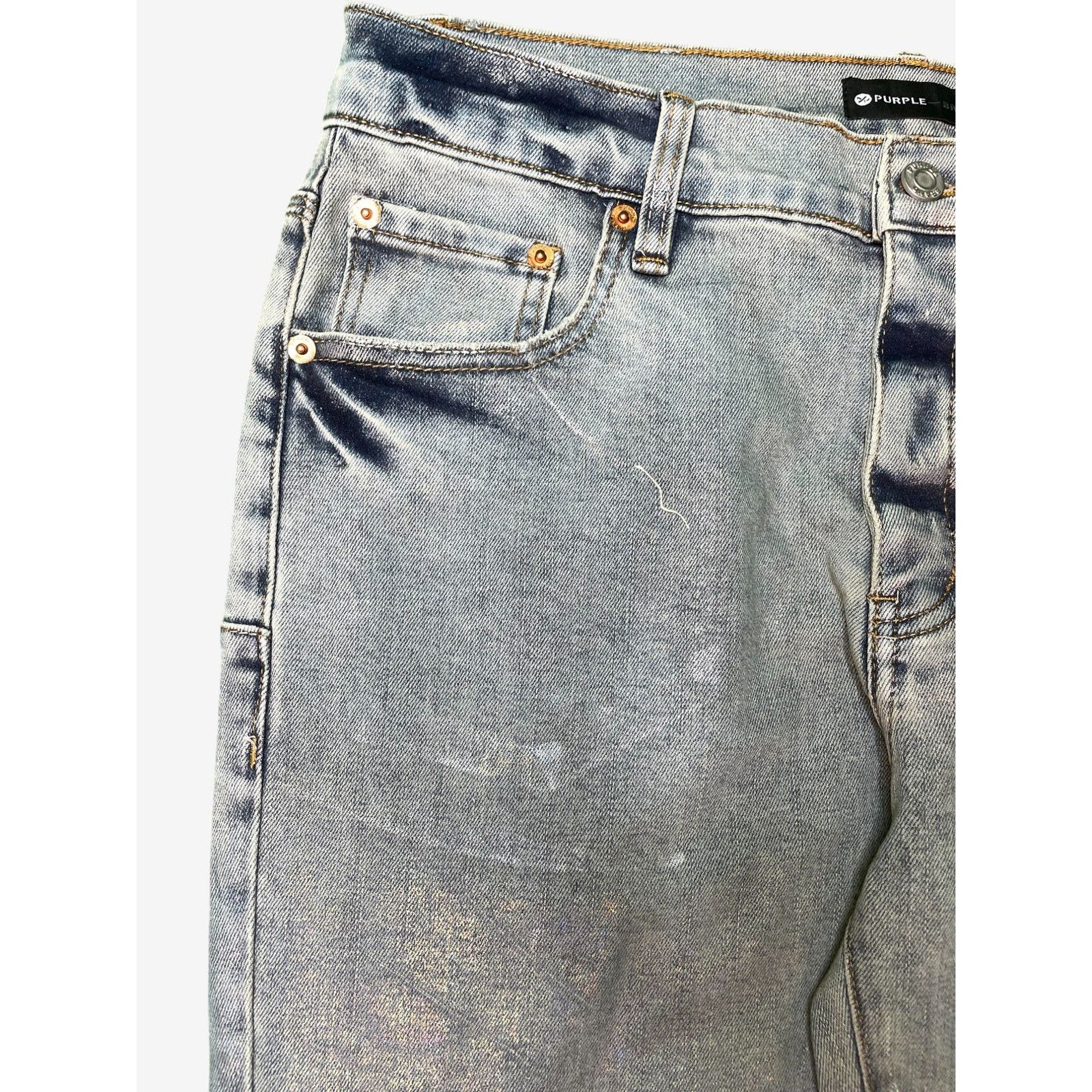 Purple Brand Purple Brand "Shine" Light Wash Blue Jeans Size US 34 / EU 50 - 3 Thumbnail