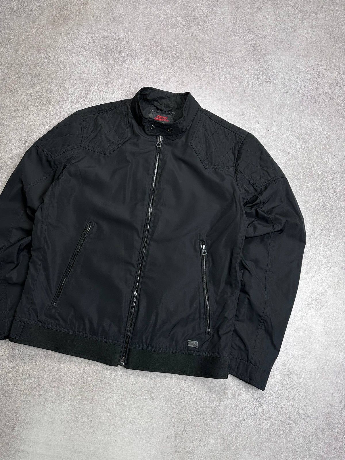 Diesel Vintage Diesel Industry Black Nylon Bomber Jacket Grunge XL Size US XL / EU 56 / 4 - 2 Thumbnail