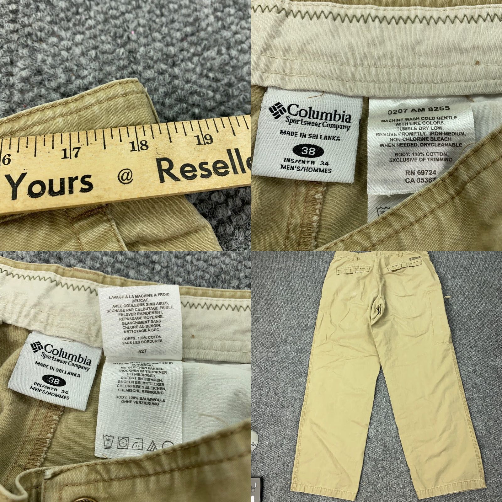 Vintage VINTAGE Columbia Cargo Pants Mens 38 Khaki Beige 32" Inseam Relaxed Fit Canvas Workwear Straight Men's Pants Size US 38 / EU 54 - 8 Thumbnail