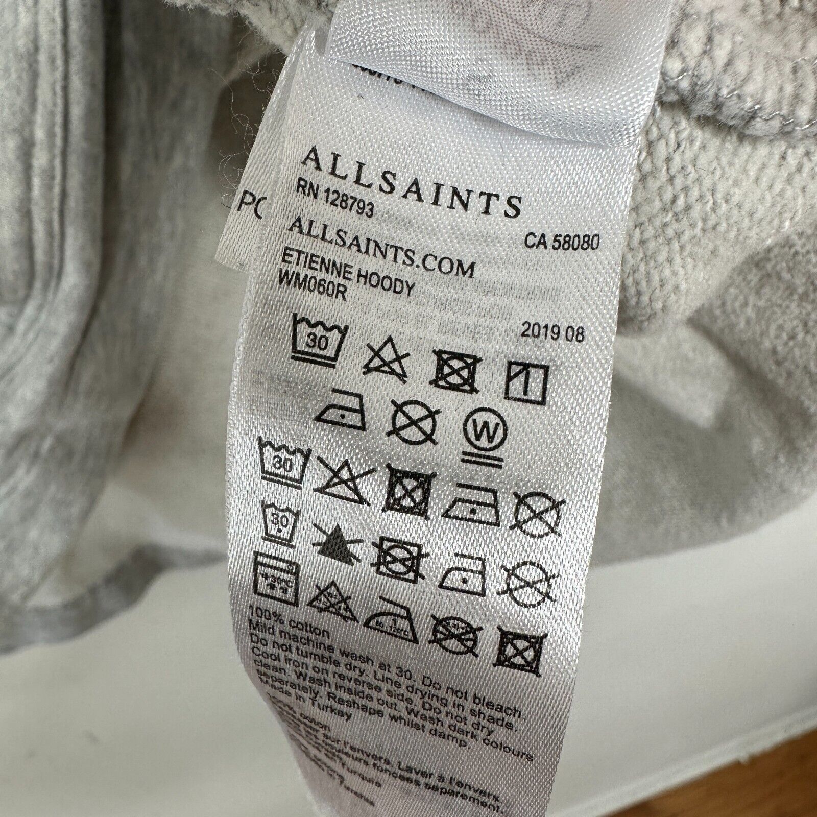 Allsaints All Saints Etienne Gray Pullover Hoodie Sweater Pouch SM Size S / US 4 / IT 40 - 7 Thumbnail
