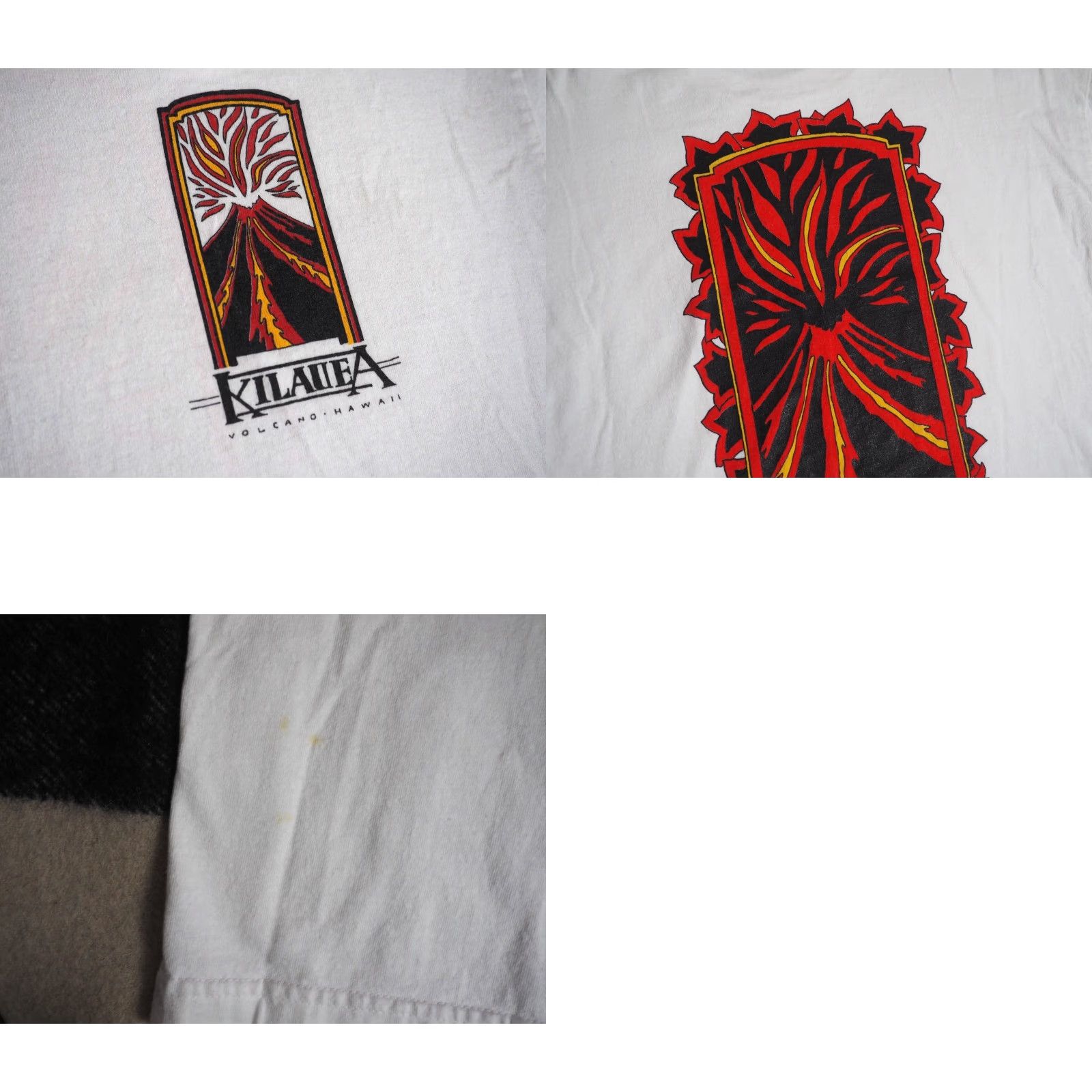 AAA VINTAGE AAA Kilauea Hawaii Volcano Travel Art White L/S Tee T-Shirt Mens L Size US L / EU 52-54 / 3 - 8 Thumbnail