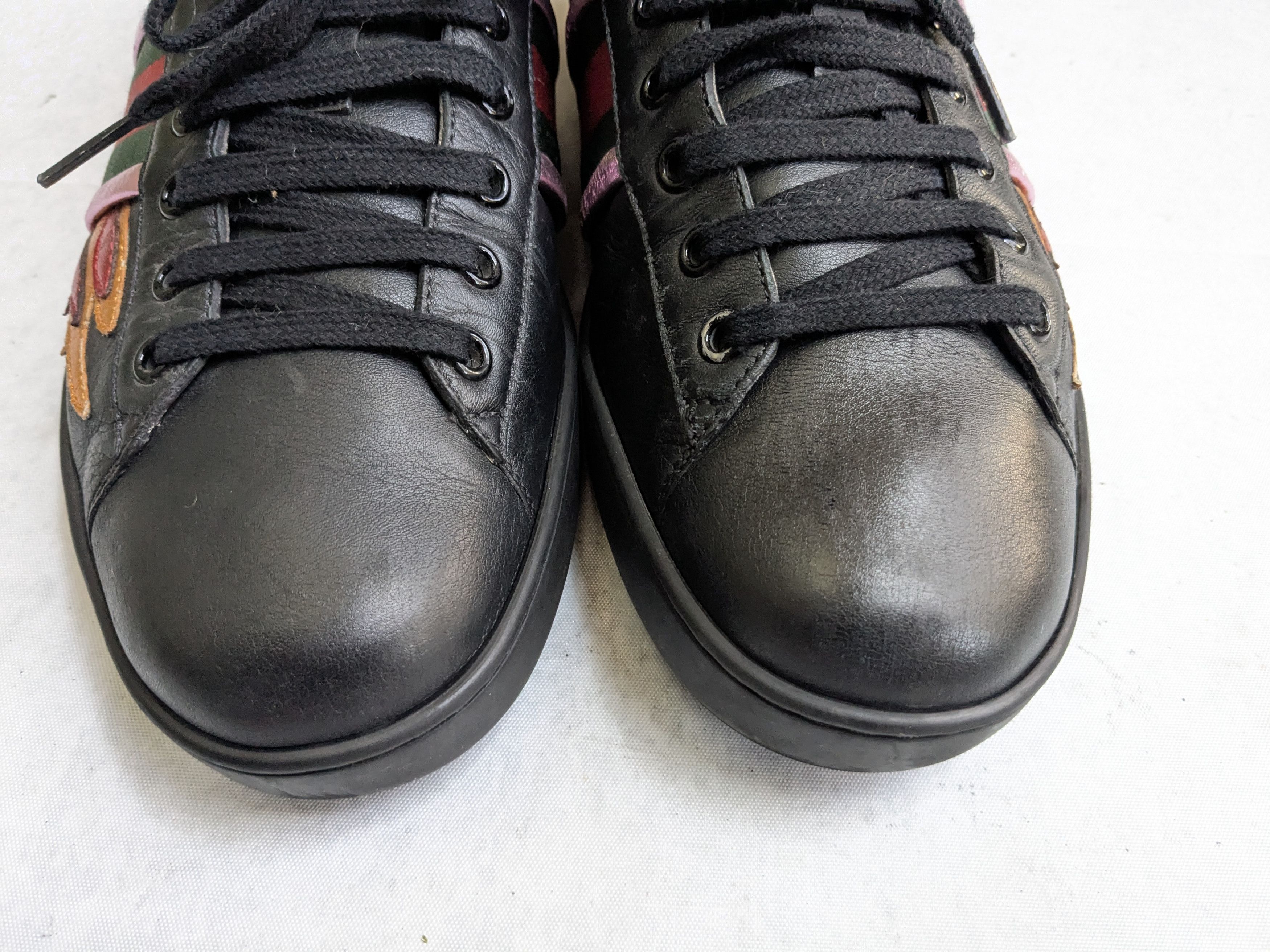 Gucci Gucci Ace Sneakers Black Flames 9 Leather Size US 9 / EU 42 - 5 Thumbnail