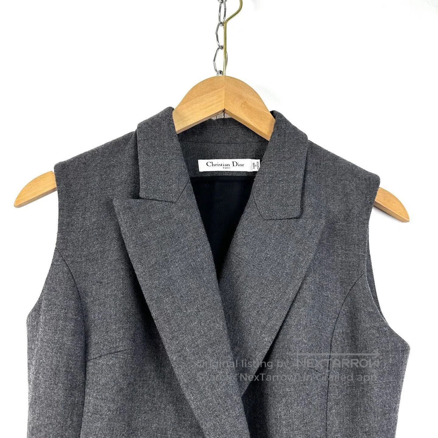 Dior Dior Gray Irregular Sleeveless Gemstone Coat. Size M / US 6-8 / IT 42-44 - 2 Thumbnail