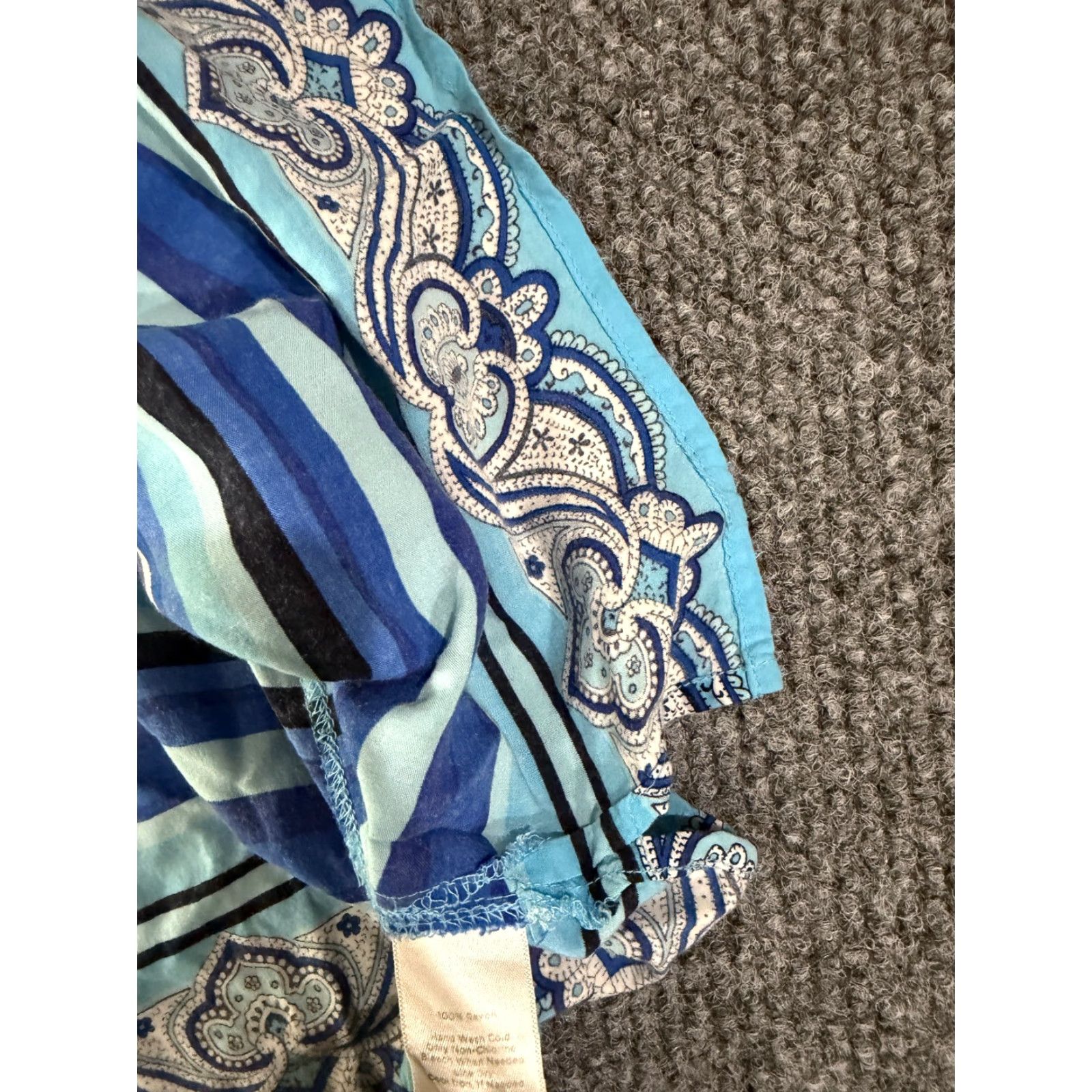 Talbots Talbots blouse Womens 2X blue striped paisley rayon tunic pullover Size XXL / US 16-18 / IT 52-54 - 6 Thumbnail