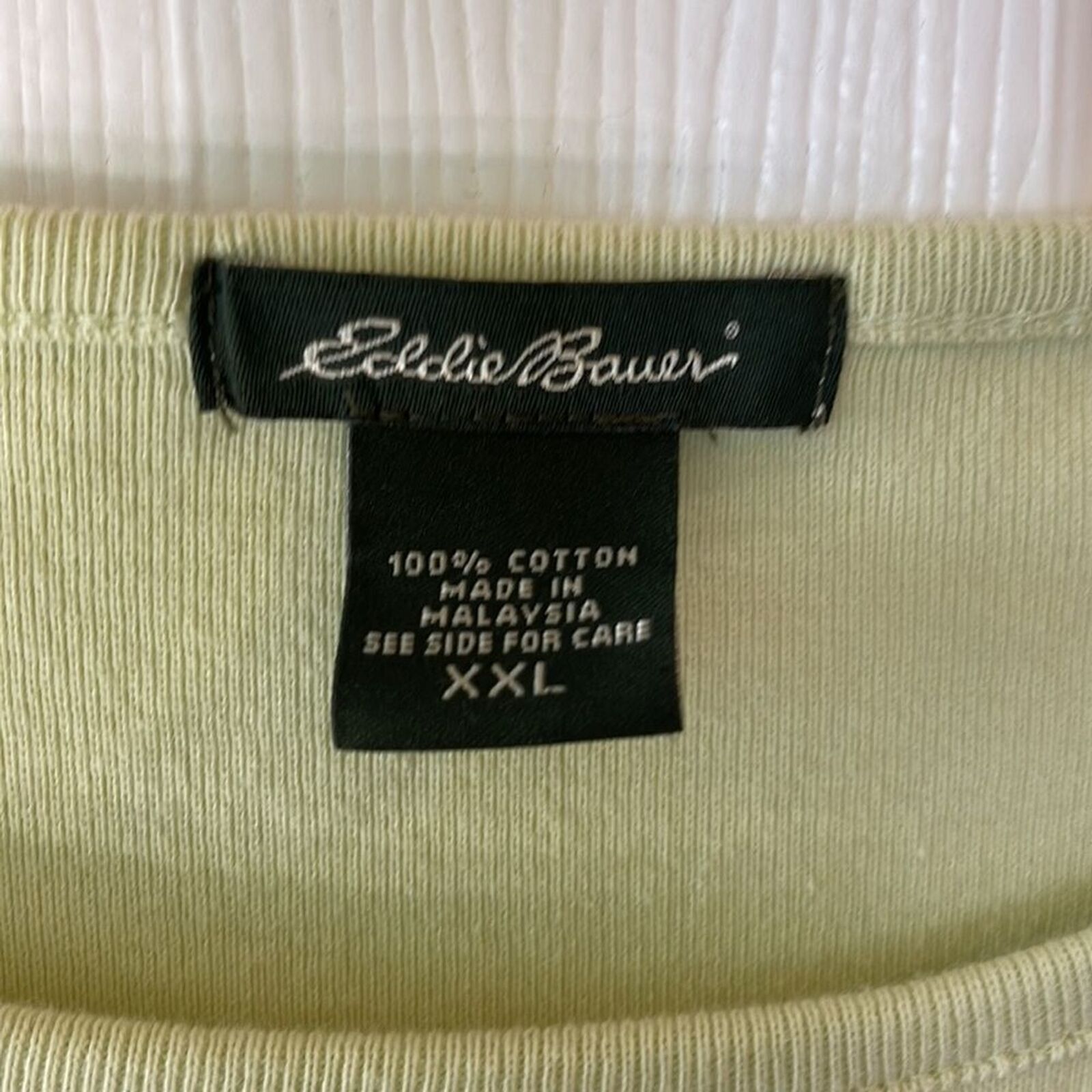 Eddie Bauer Eddie Bauer Cotton Knit Tank Size XXL Soft Yellow-Green Size XXL / US 16-18 / IT 52-54 - 4 Thumbnail
