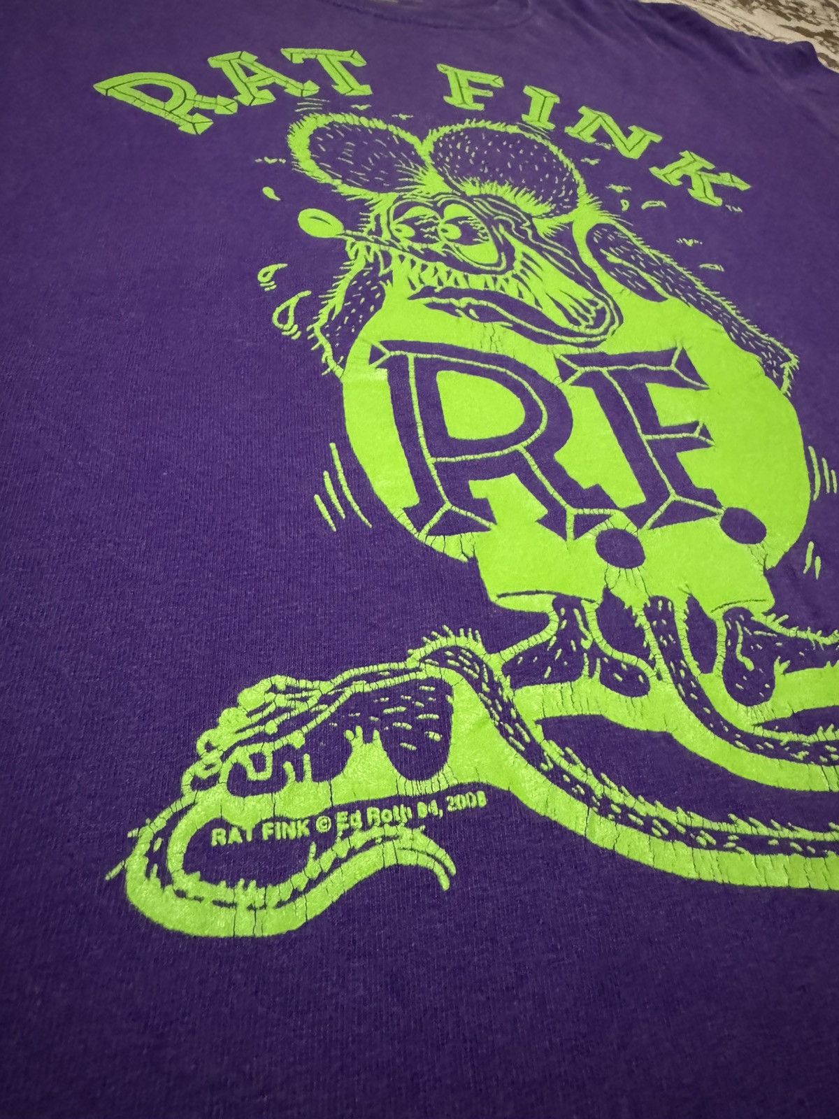 Band Tees × Vintage Vtg Y2K Rat Fink Big Printed Iconic Logo Spell Out Shirt Size US M / EU 48-50 / 2 - 4 Thumbnail