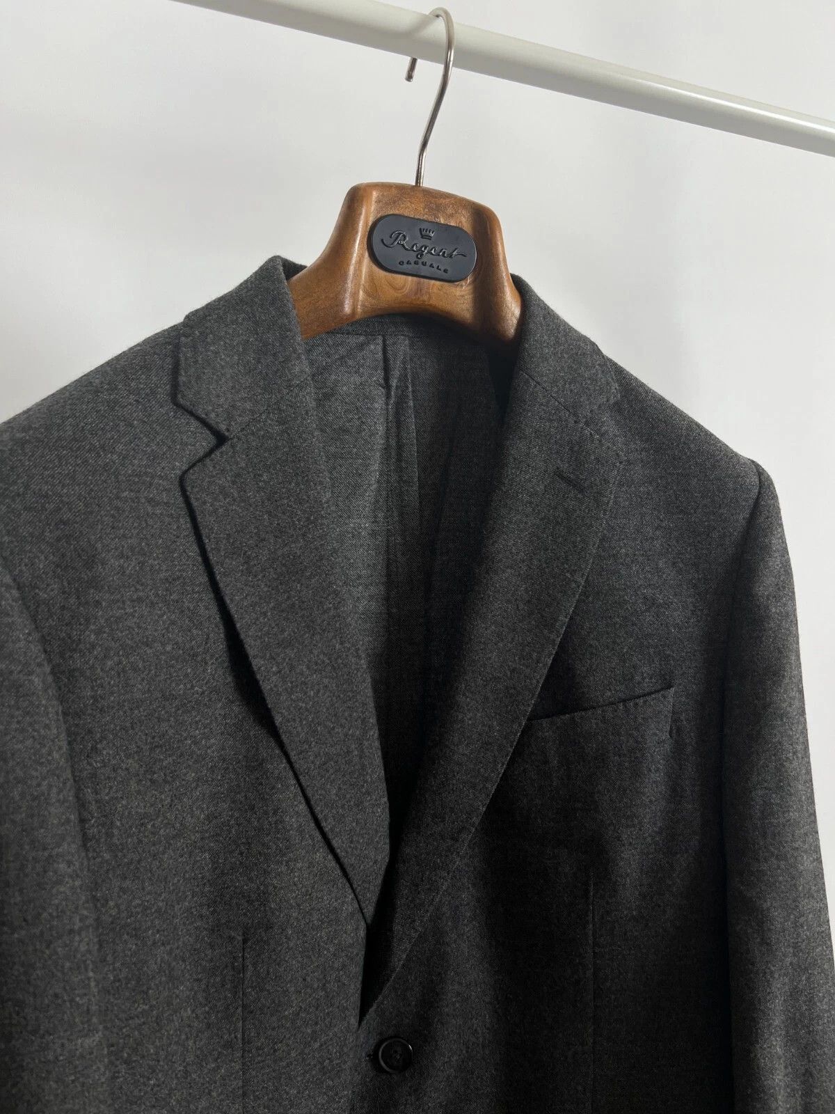 Hackett Hackett London Rugby Flannel Wool Gray Unlined Blazer Jacket Size 40R - 8 Thumbnail