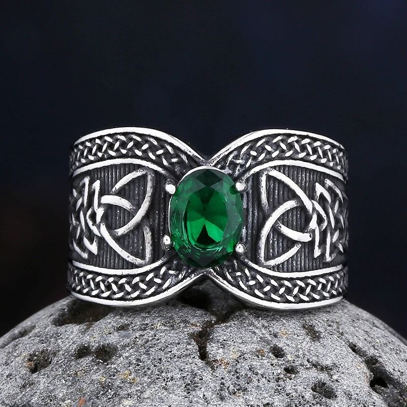 Jewelry Knot Green Zircon Ring Size ONE SIZE - 2 Thumbnail