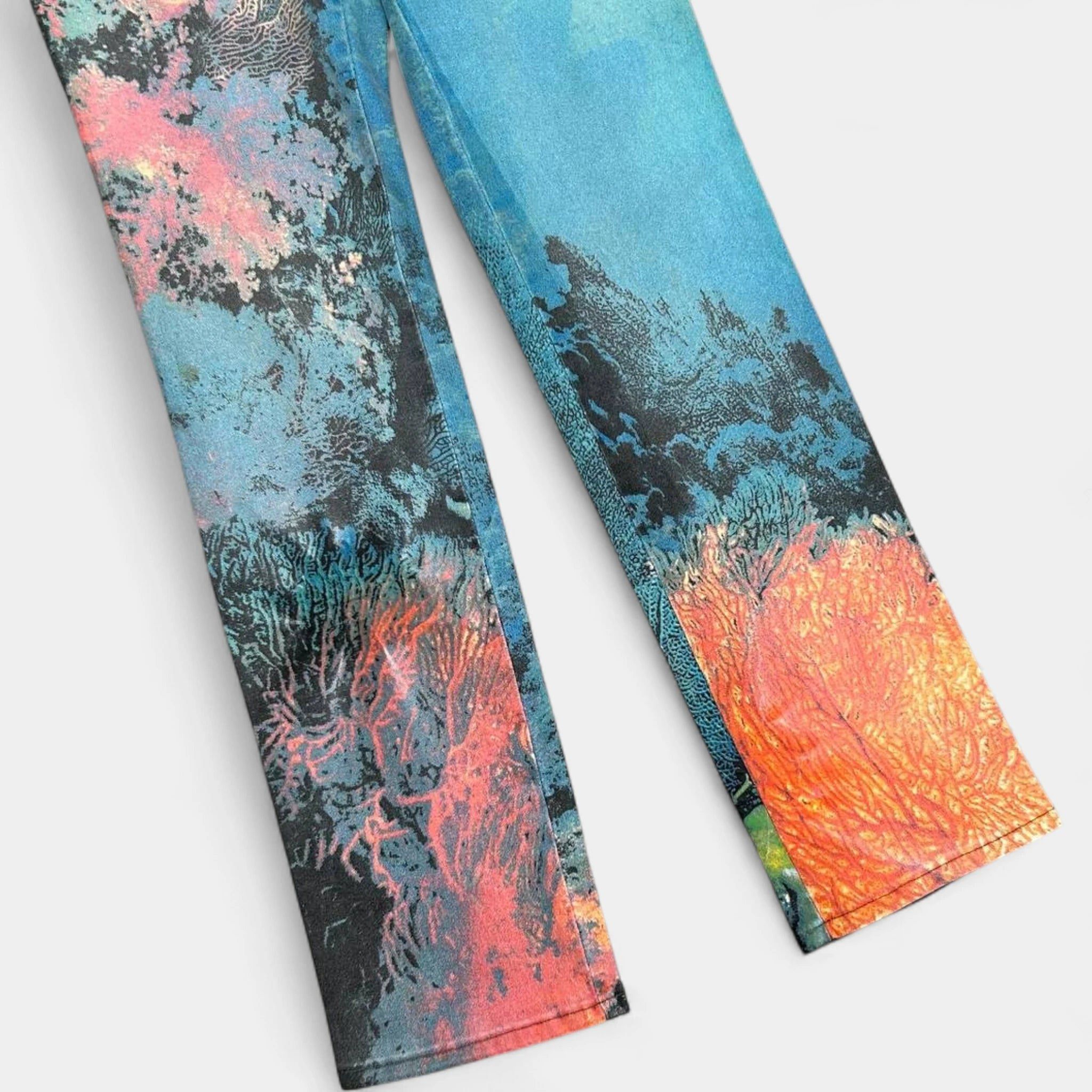 Roberto Cavalli Cavalli 1998 Coral Reef Turquoise Jeans Size 26" / US 2 / IT 38 - 3 Thumbnail