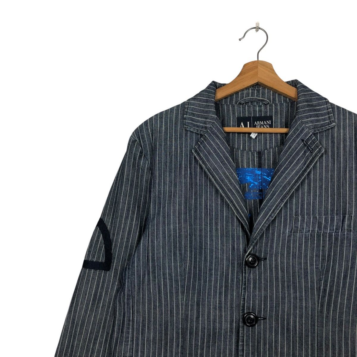Vintage 🔥VINTAGE HICKORY CHORE WORKER JACKET ARMANI JEANS INDIGO Size US M / EU 48-50 / 2 - 9 Thumbnail