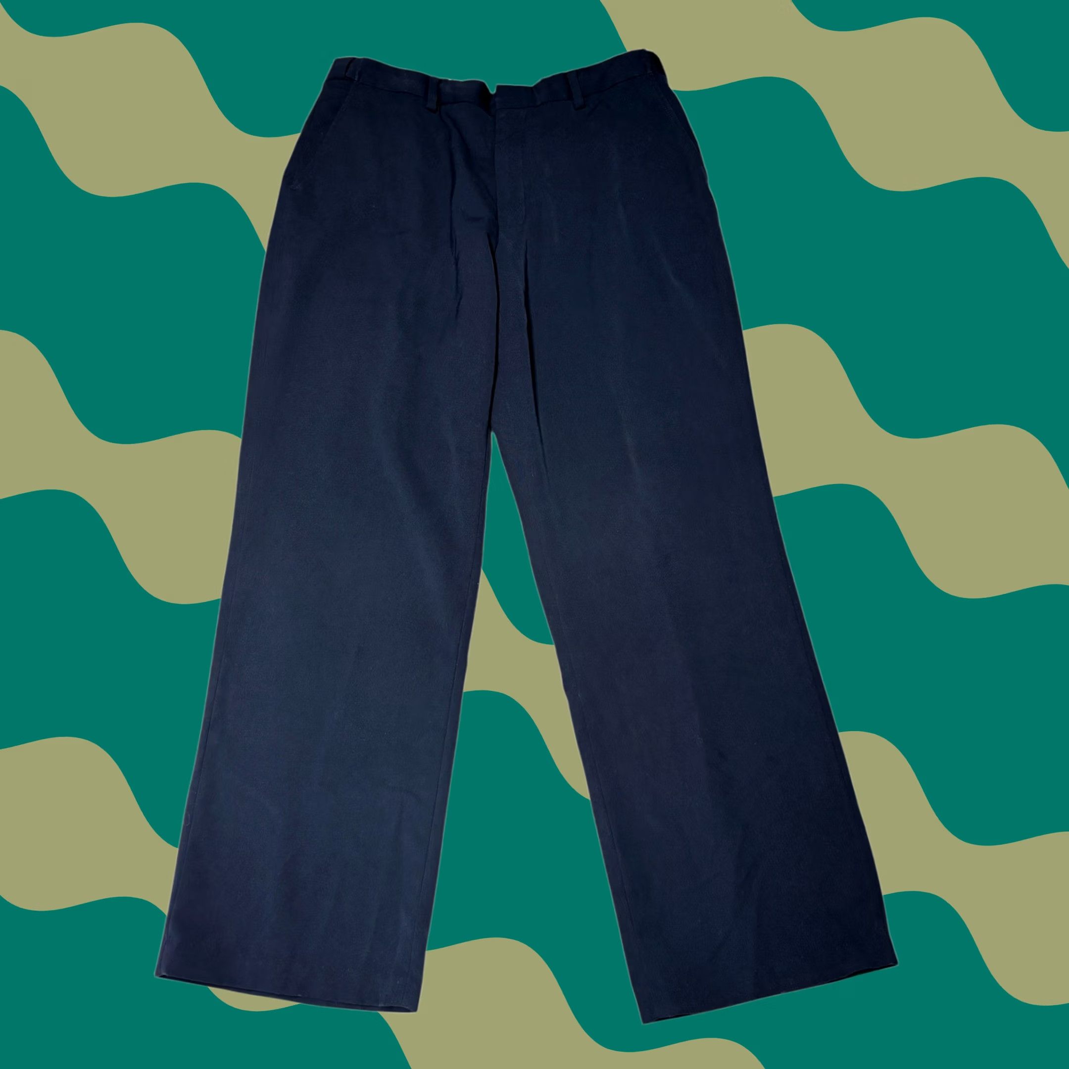 Vintage L.L.Bean Mens Navy Polyester Dress Pants - Waist 36" - 30" - Zip Size US 36 / EU 52 - 1 Thumbnail