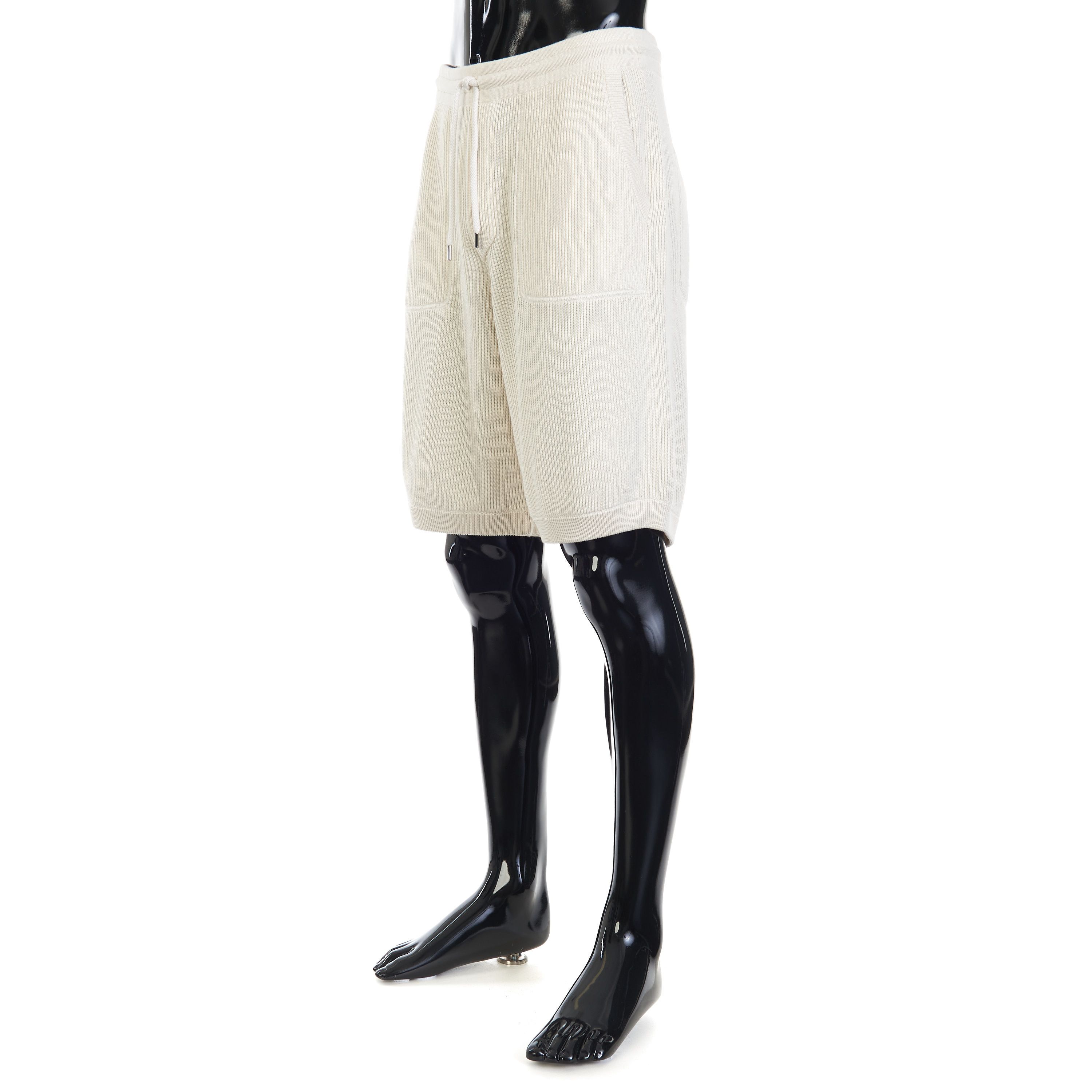 Brunello Cucinelli English Rib Knit Cotton Shorts - Drawstring Size L Size US 34 / EU 50 - 2 Thumbnail