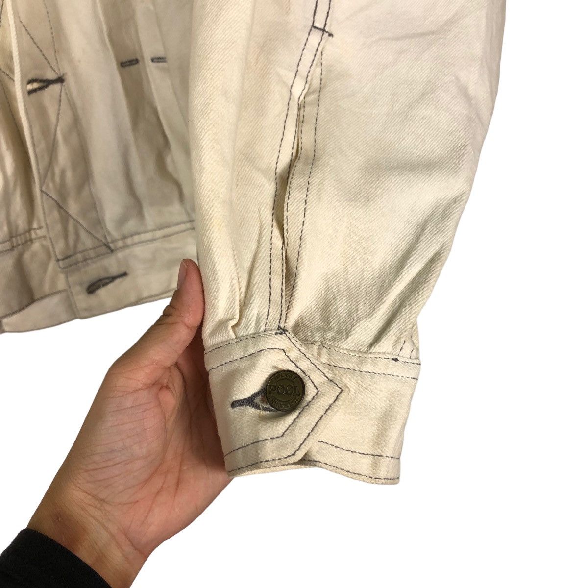 Japanese Brand 🔥Vintage Denim Bomber Jacket Big Logo Japan Issey Miyake Size US M / EU 48-50 / 2 - 15 Thumbnail
