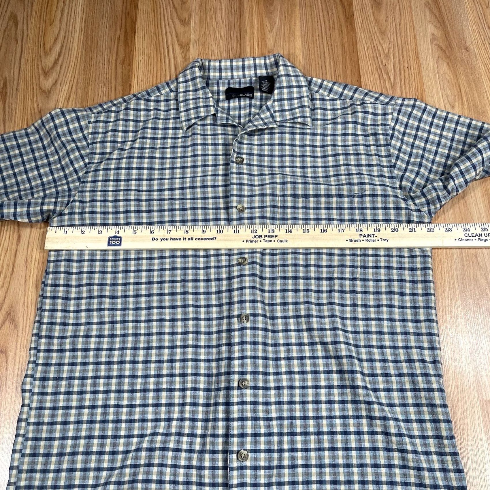 Bill Blass Bill Blass Shirt Men’s S Small Linen Blend Check Button Up Short Sleeve Casual Mens Shirt Size US S / EU 44-46 / 1 - 4 Thumbnail