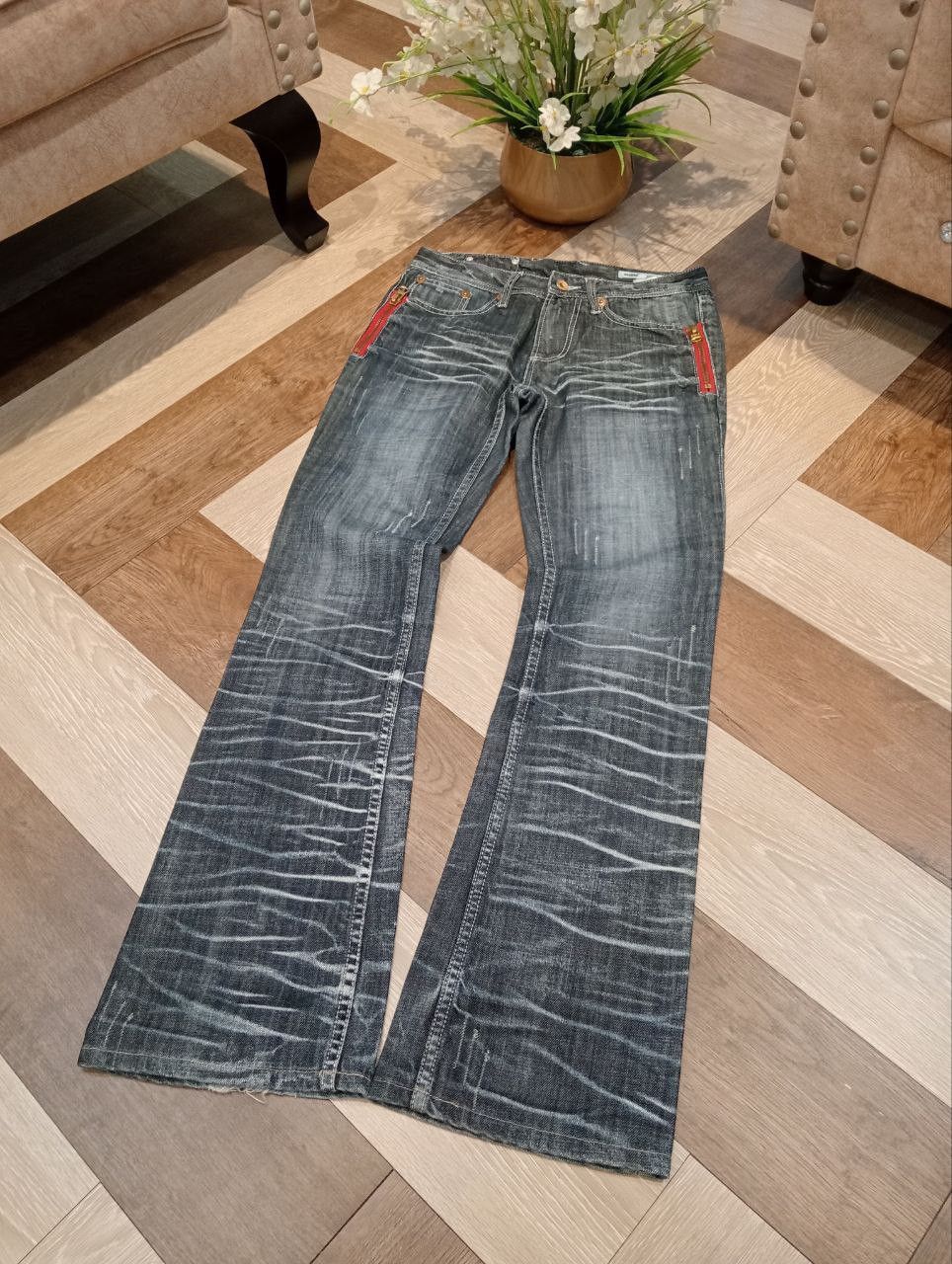 semanticdesign SEMANTIC DESIGN JAPAN BLUE WASHED FLARED DENIM PANTS Size US 30 / EU 46 - 3 Thumbnail