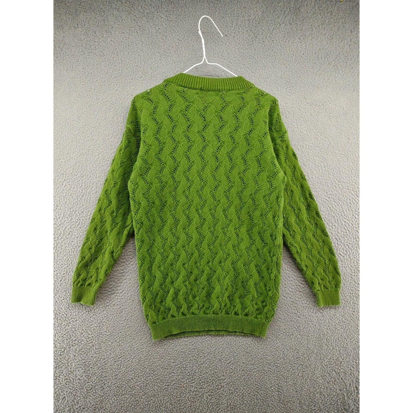 Vintage Vintage Roaman's Women's Crochet Open Knit Green Sweater M 90s Pullover Shirt Womens Size M / US 6-8 / IT 42-44 - 7 Thumbnail
