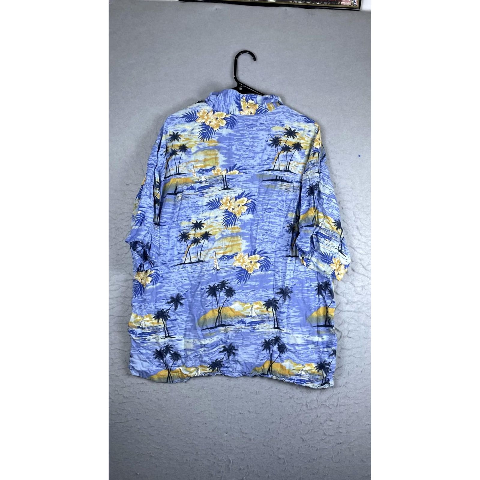 Vintage Joe Marlin Shirt Mens 2XL Blue Hawaiian Short Sleeve Button Front Rayon Casual Size US XXL / EU 58 / 5 - 5 Thumbnail
