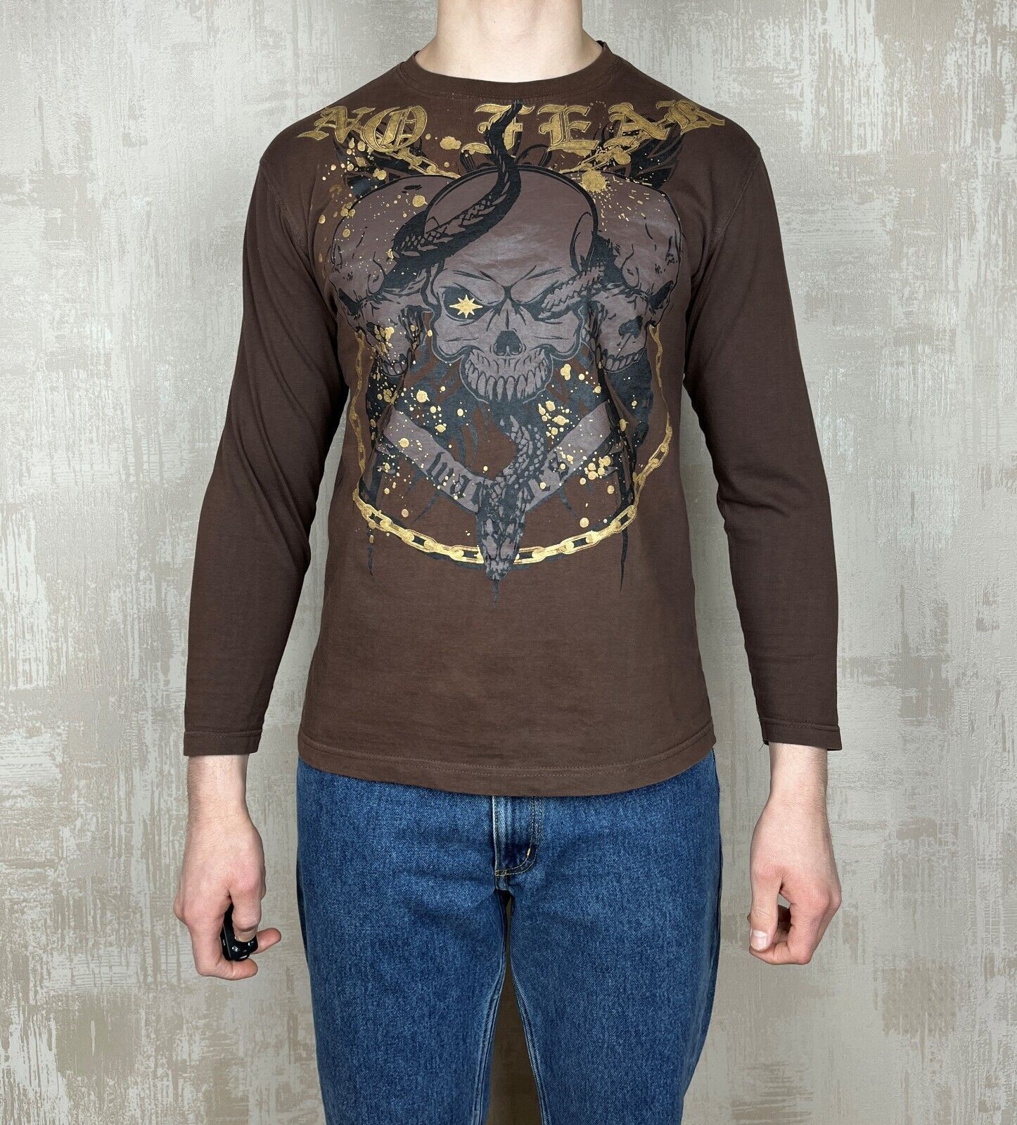 No Fear Vintage No Fear Skulls Chain Men's Long Sleeve T-shirt Y2K Size US M / EU 48-50 / 2 - 2 Thumbnail