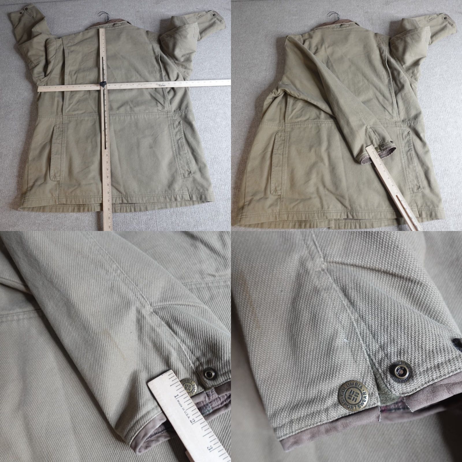 Vintage VINTAGE Columbia Jacket Mens Regular L Beige Canvas Military Jacket with Pockets Size US L / EU 52-54 / 3 - 9 Thumbnail