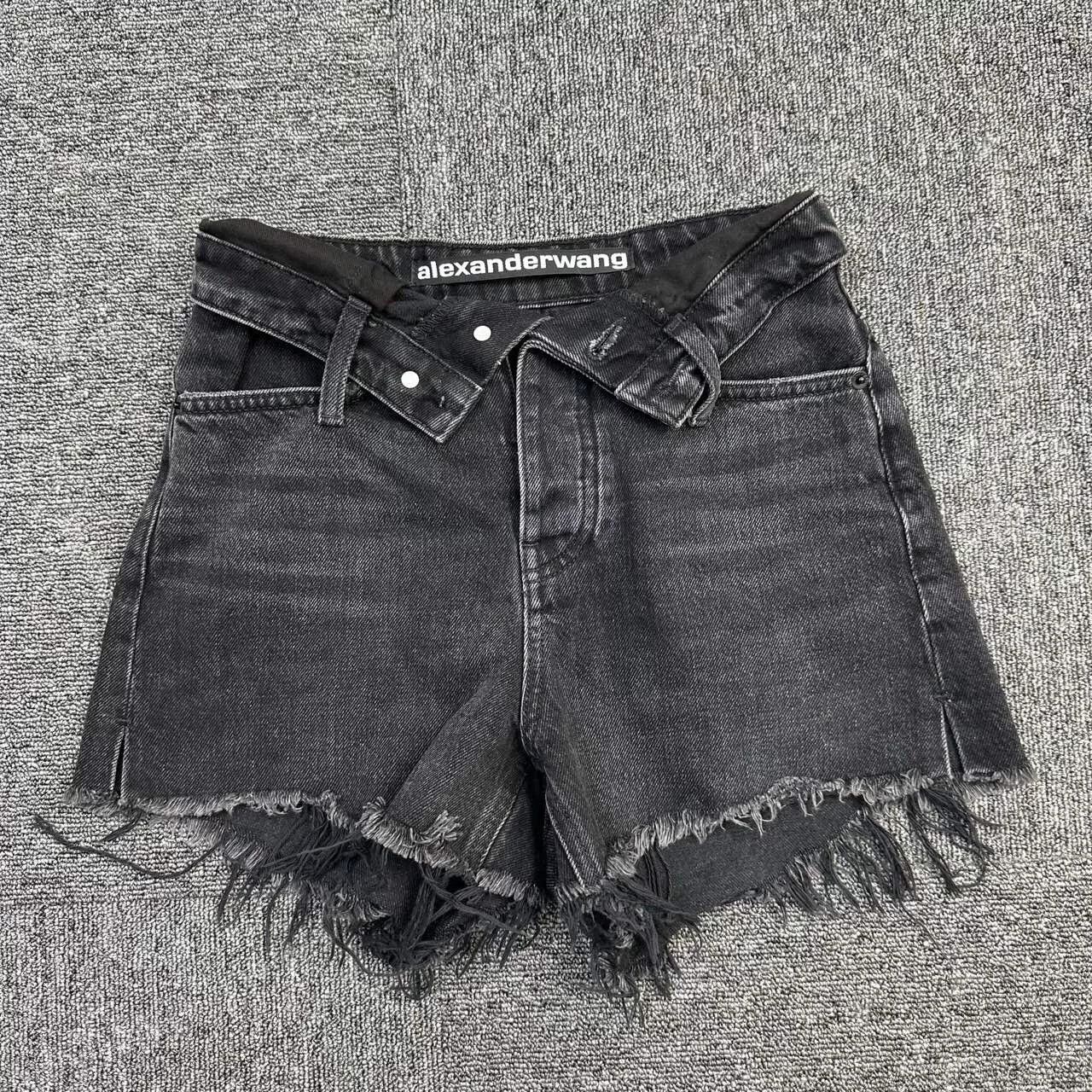 Alexander Wang Alexander Wang Black Cuffed Denim Shorts Women's Size 24" / US 00 / IT 34 - 1 Thumbnail