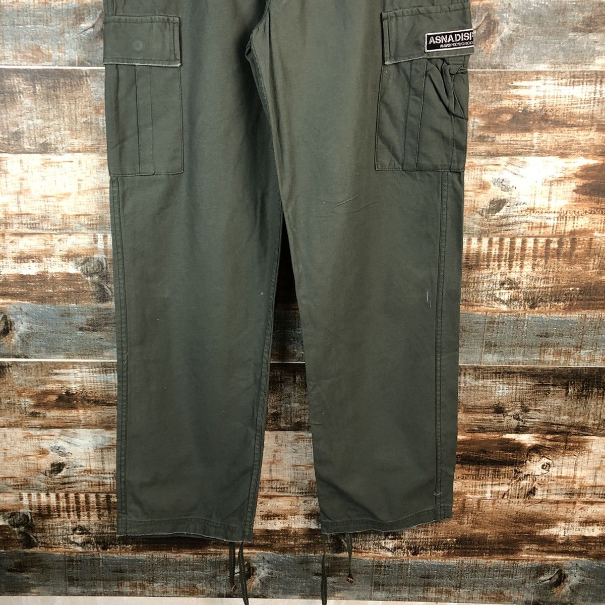 Japanese Brand Asna Dispec utility Green Cargo Multipocket Pants #A2435 Size US 33 - 6 Thumbnail