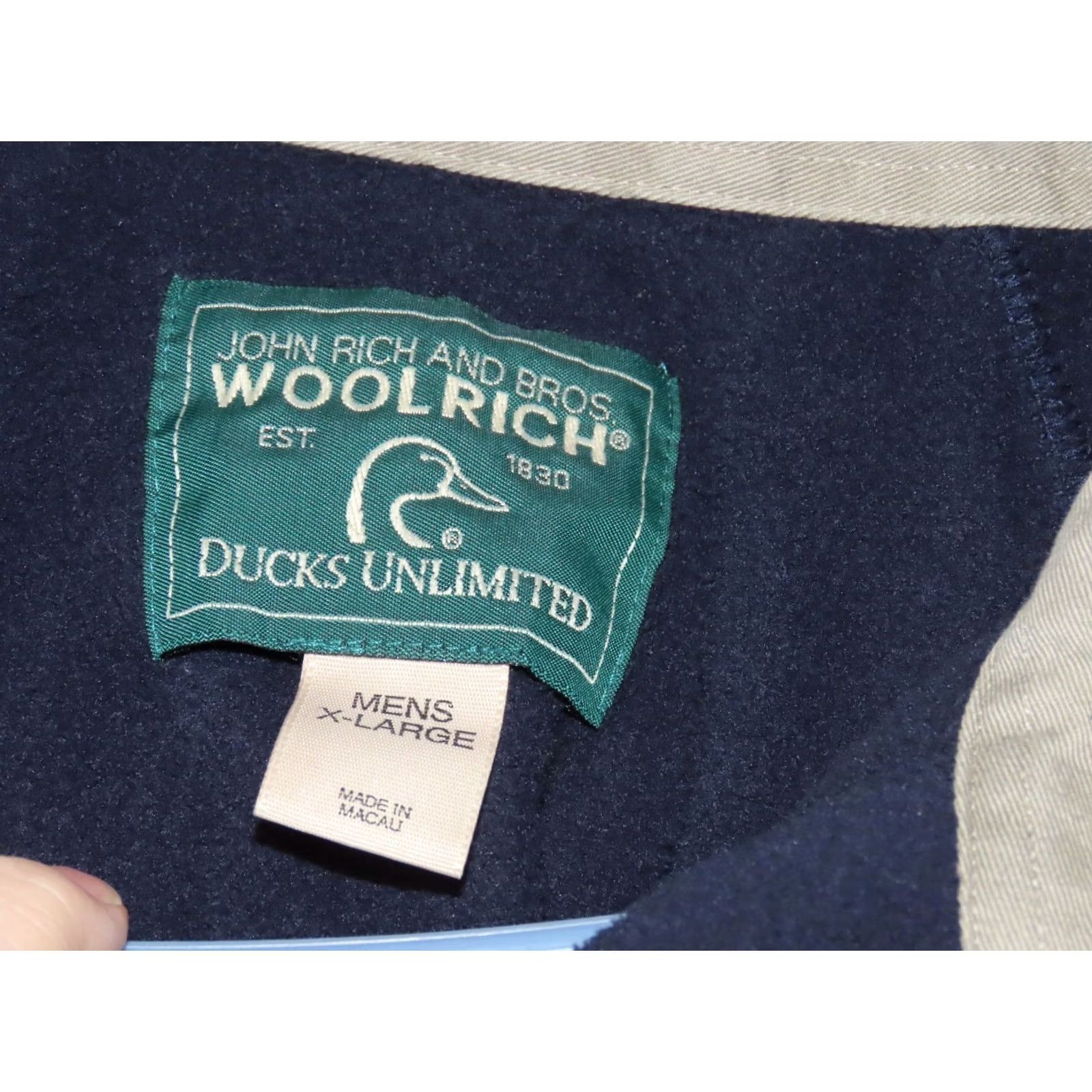Vintage VINTAGE Woolrich Ducks Unlimited Men's XL Deep Navy Blue Button Up Fleece Shirt Size US XL / EU 56 / 4 - 4 Thumbnail