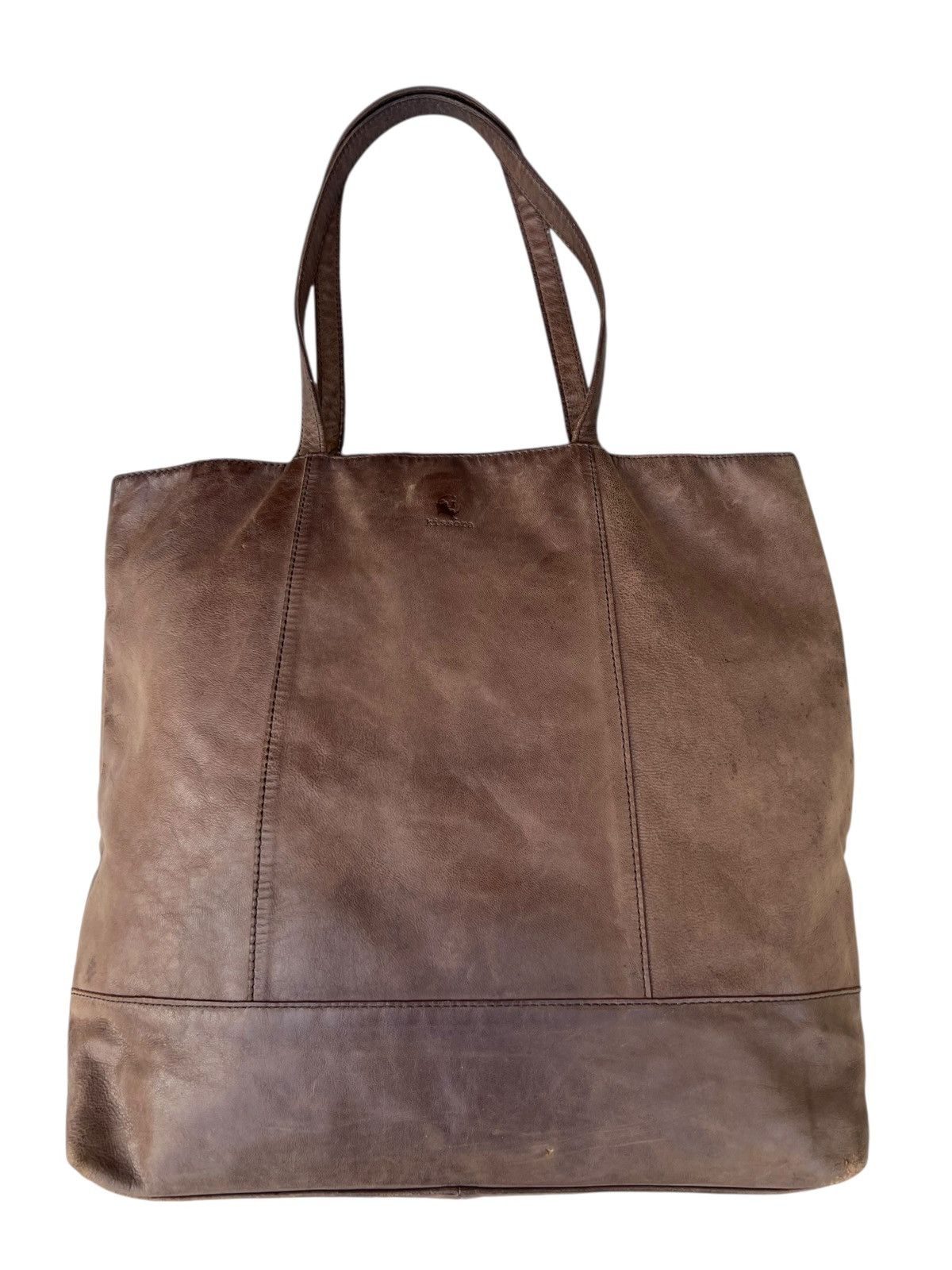 Leather Kissora Japan Faded Patina Leather Tote Bag Size ONE SIZE - 7 Thumbnail