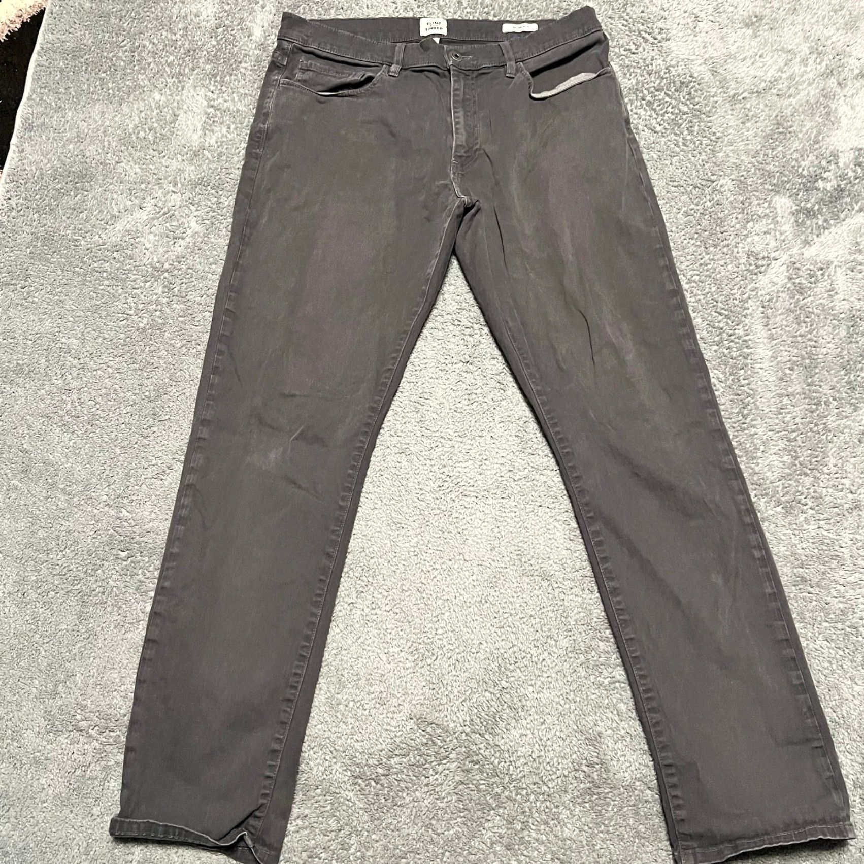 Flint And Tinder Flint And Tinder Pants Slim Fit Gray Men’s 33 Regular 34x29.5 Ankle Ink Gray Mens Size US 33 - 2 Thumbnail