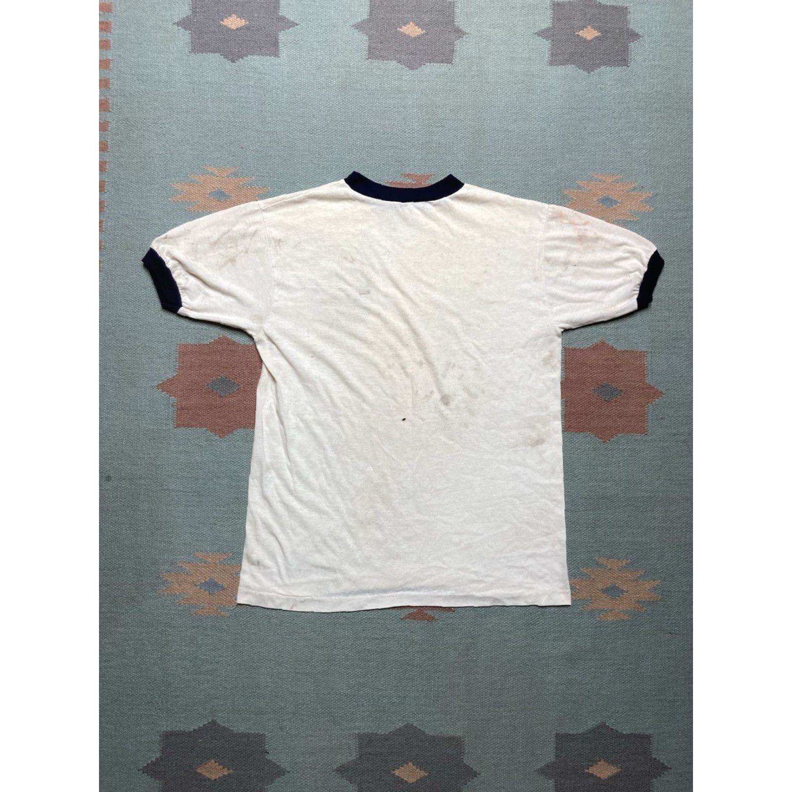 Vintage VINTAGE Boy Scouts Camp Tapico ringer T-Shirt 70s 80s distressed large White Men L Size US L / EU 52-54 / 3 - 7 Thumbnail