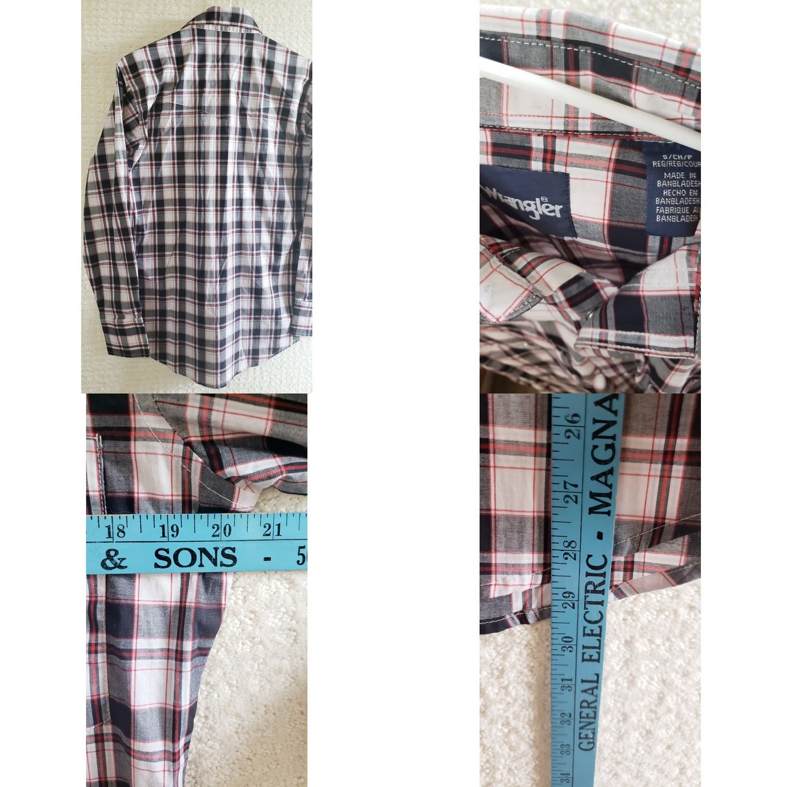 Wrangler WRANGLER WESTERN PEARL SNAP PLAID SHIRT Men Small Regular Button-Up Cotton Multicolor V-Stitched Pockets Size US S / EU 44-46 / 1 - 8 Thumbnail