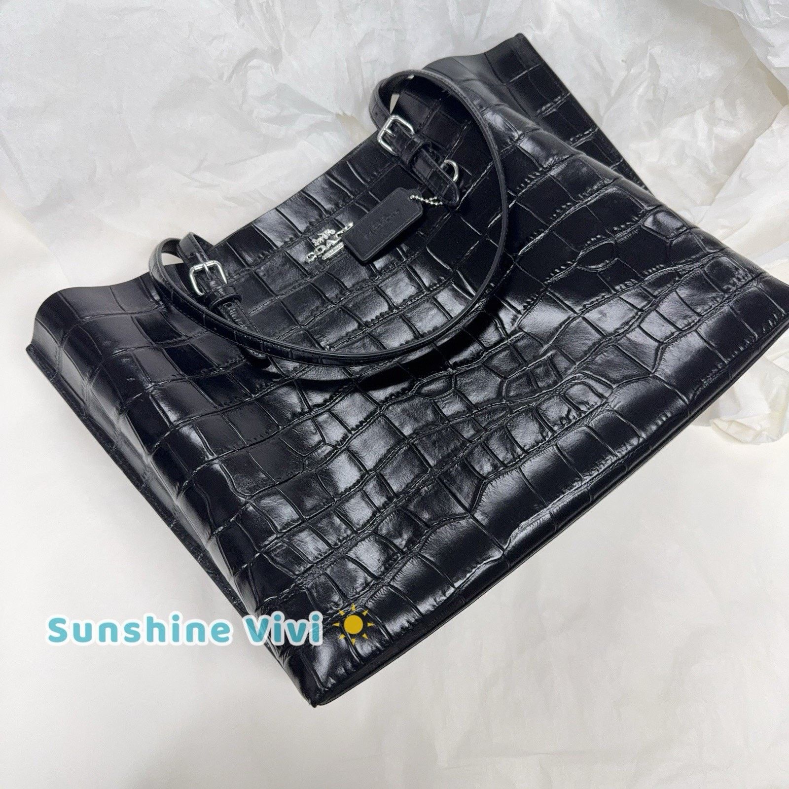 Coach NWT Coach Large Mollie Tote Bag leather CW018 Black Size ONE SIZE - 5 Thumbnail