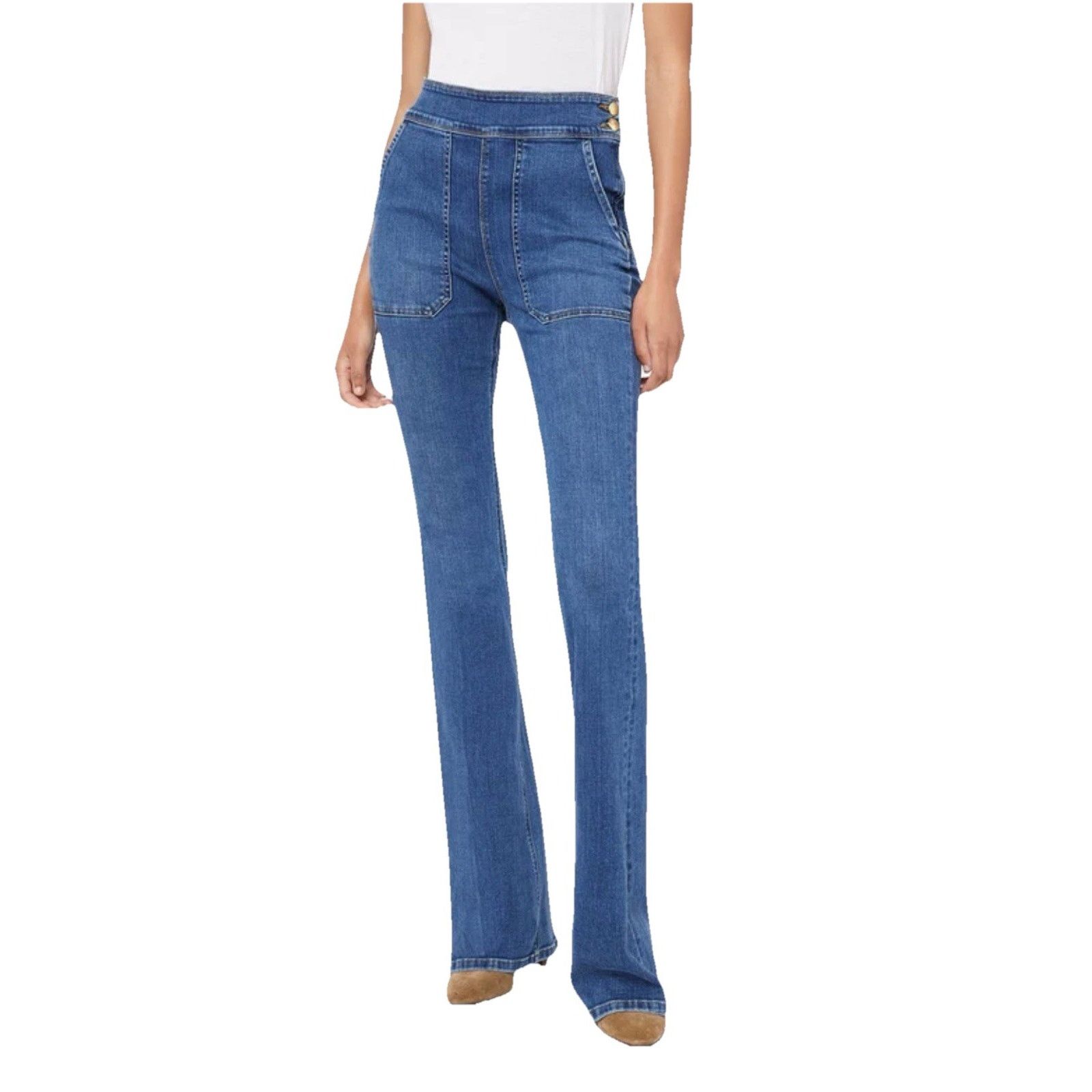 Frame FRAME Le Francoise Flare Jeans in Sidonia Size 26 Size 26" / US 2 / IT 38 - 2 Thumbnail