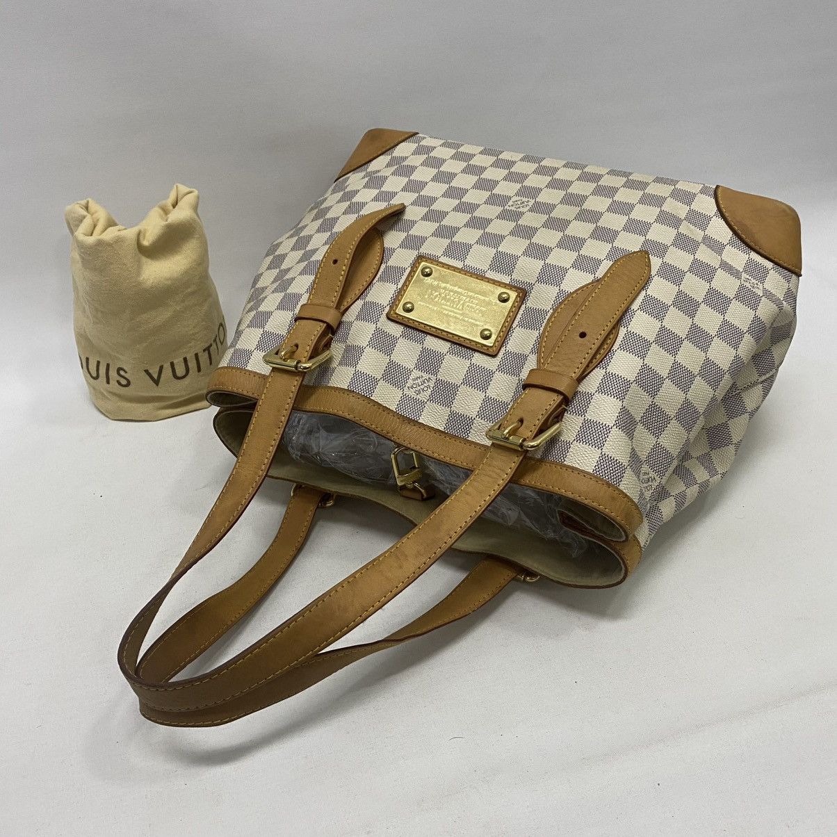 Louis Vuitton AUTHENTIC LOUIS VUITTON DAMIER AZUR HAMPSTEAD MM TOTE BAG Size ONE SIZE - 1 Thumbnail