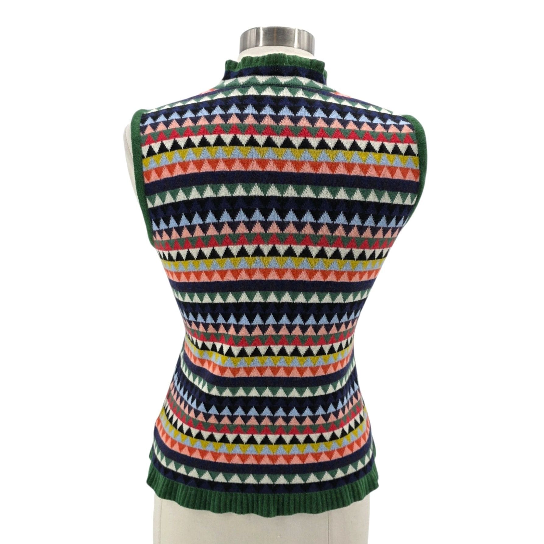 Anthropologie Aldomartins Womens Medium Sweater Tank Wool Blend Triangular Size M / US 6-8 / IT 42-44 - 4 Thumbnail