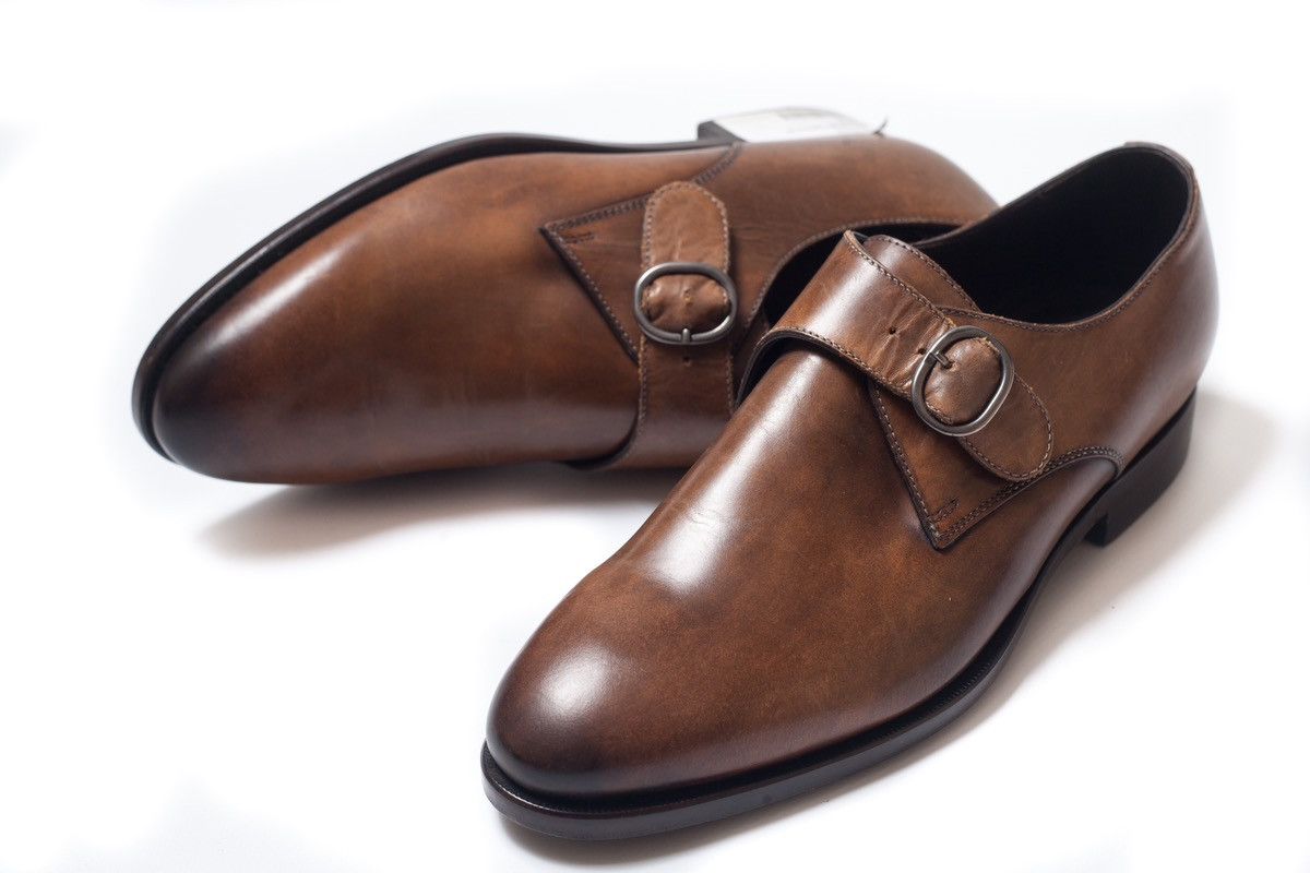 SUITSUPPLY Mens Brown Leather Monks Strap Size 39 1/2