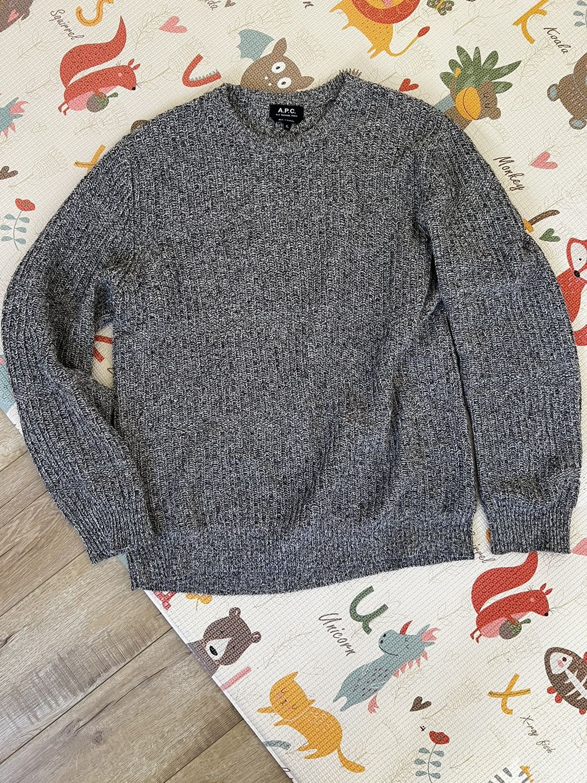 image of A P C Steve Sweater (Grey), Men's (Size XL)