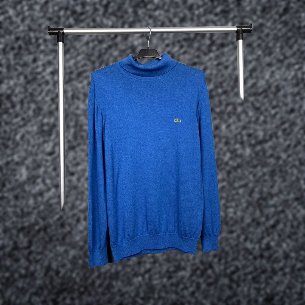 Lacoste Lacoste Turtleneck High Neck Mens Wool Knit Sweater M Blue Pullover Knitwear 4 M Size US M / EU 48-50 / 2 - 1 Thumbnail