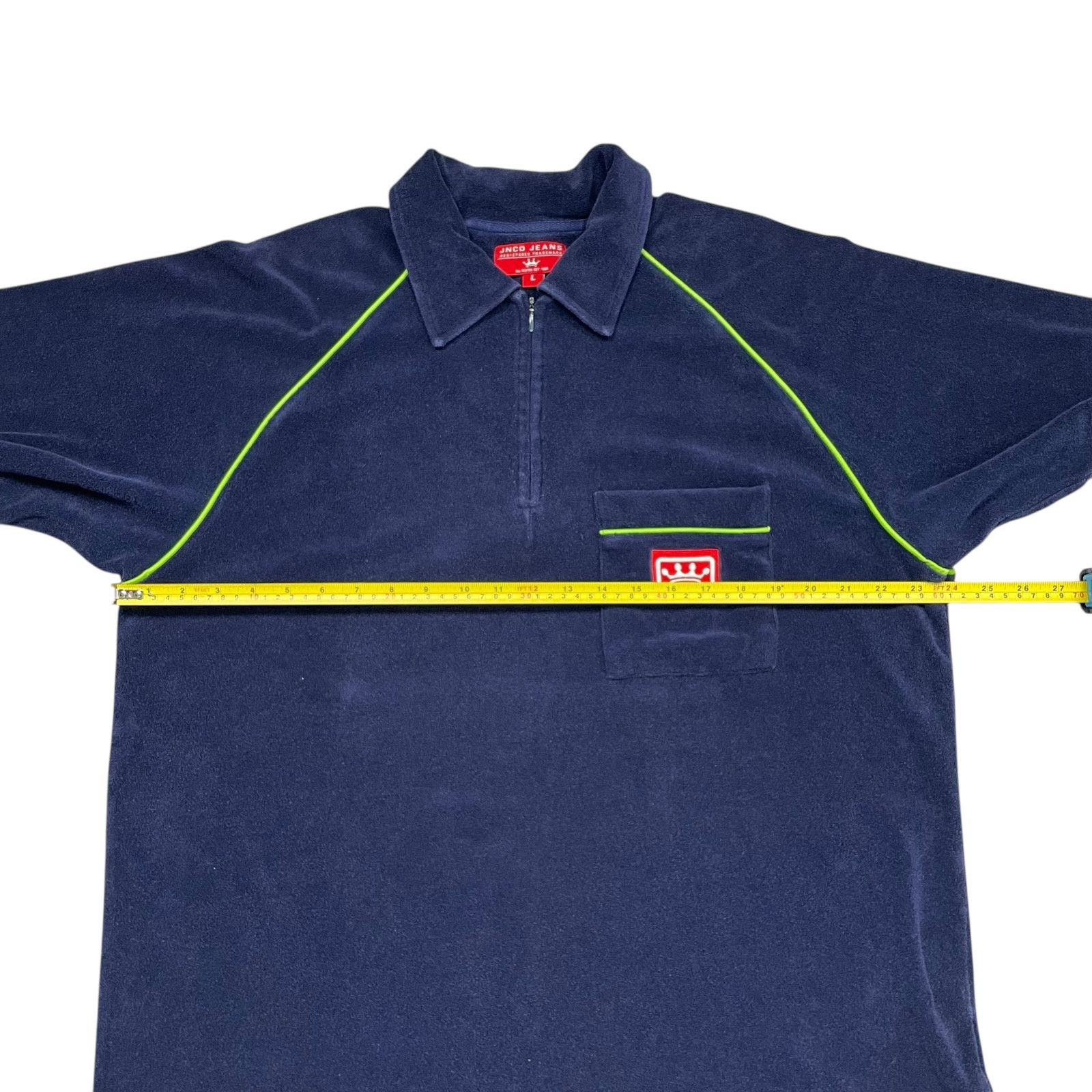 JNCO VTG 00s Y2K JNCO JEANS VELOUR HALF ZIP POLO SHIRT SIZE L Size US L / EU 52-54 / 3 - 7 Thumbnail