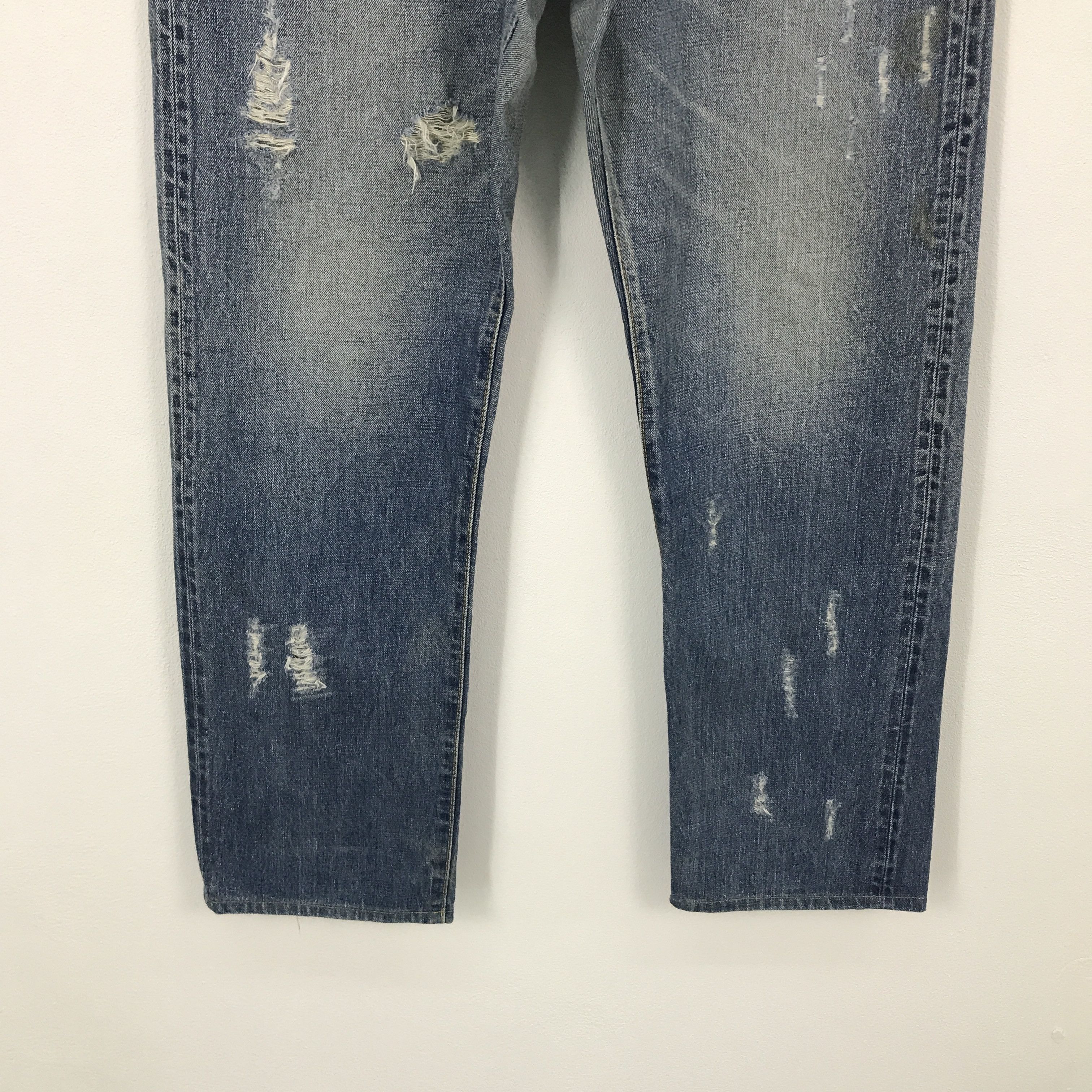 Edwin × Japanese Brand Baggy style edwin distressed jean pants Size US 32 / EU 48 - 3 Thumbnail