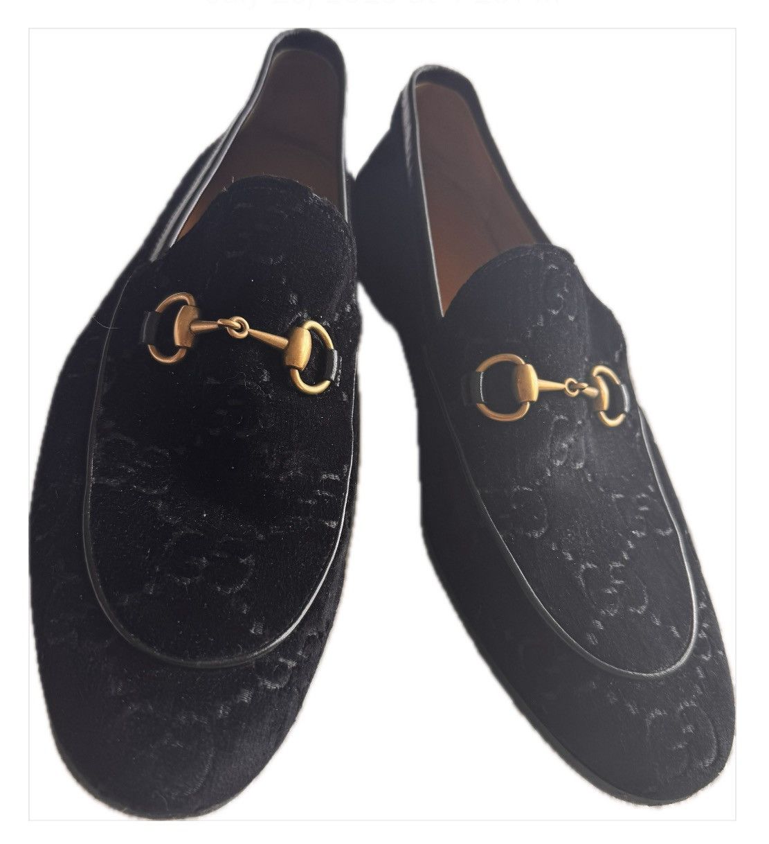 Gucci Gucci Jordaan GG Velvet Loafer - Black Size US 9.5 / EU 42-43 - 1 Thumbnail