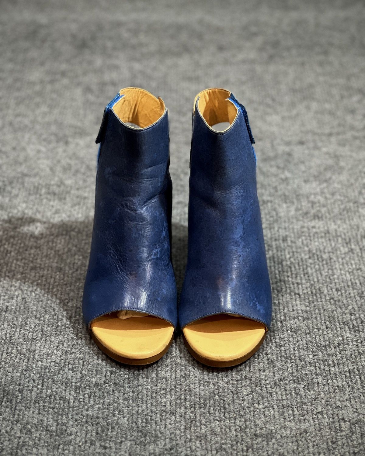 MM6 MM6 PARIS Maison Margiela Blue Leather Wedge Ankle Boot Size US 7 / IT 37 - 2 Thumbnail