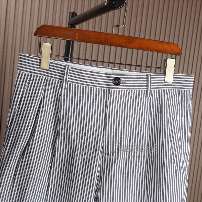 Brunello Cucinelli Brunello Cucinelli Men's Blue and White Striped Casual Pan Size US 44 / EU 60 - 3 Thumbnail