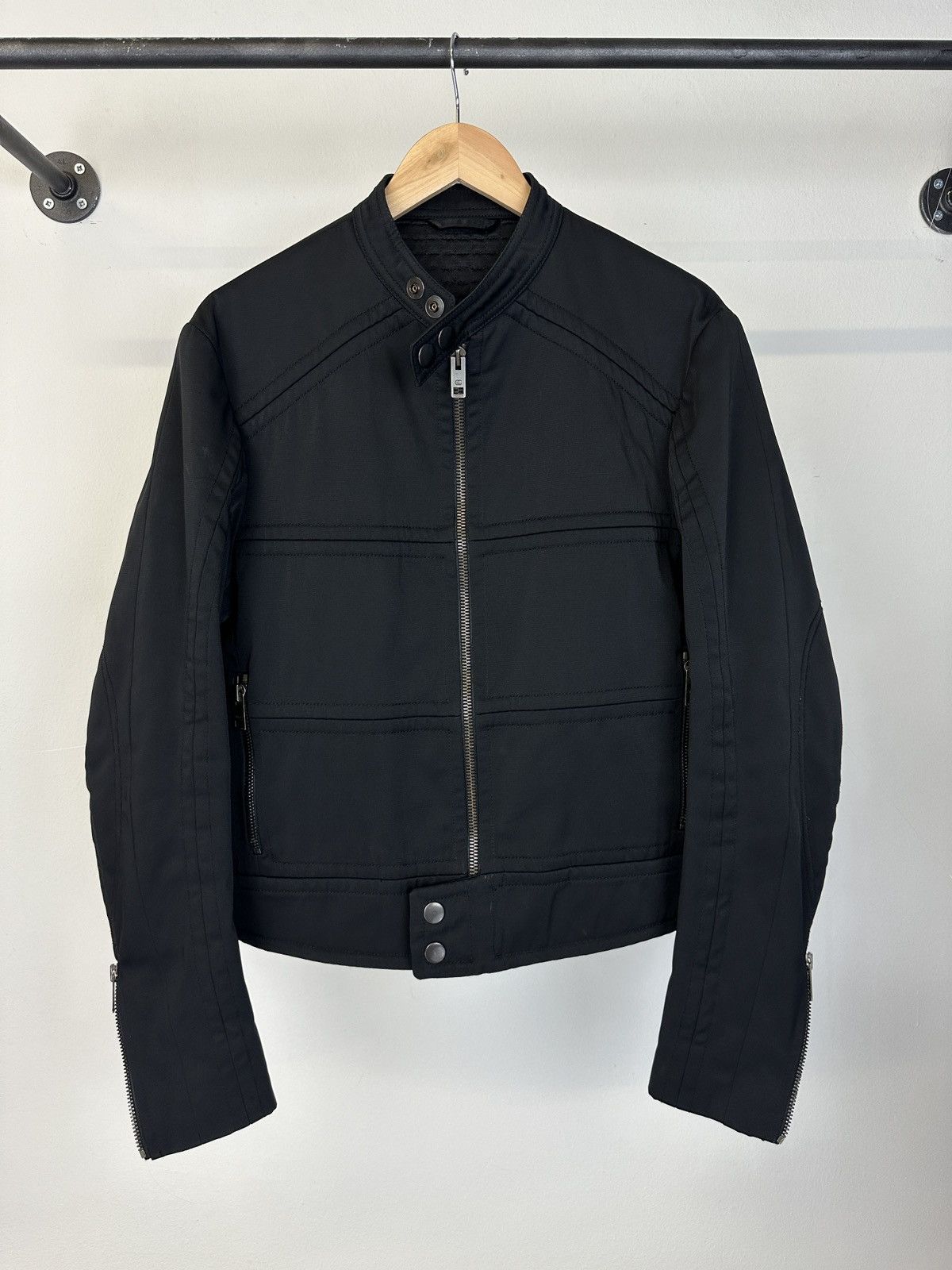 2000s Gucci by Tom Ford paneled moto jacket
