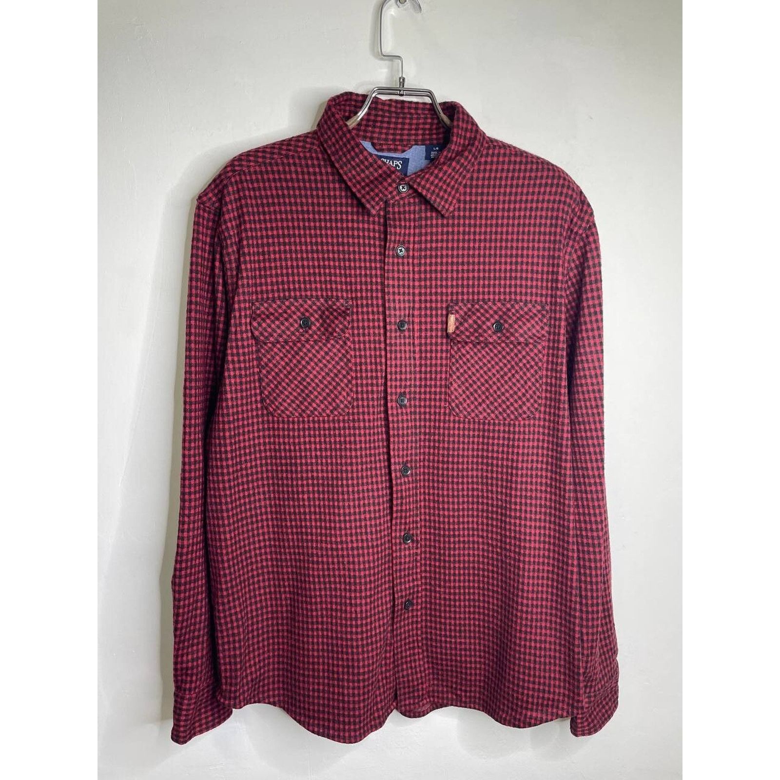 Chaps Vintage CHAPS Red Black Micro Check Flannel Shirt L Size US L / EU 52-54 / 3 - 1 Thumbnail