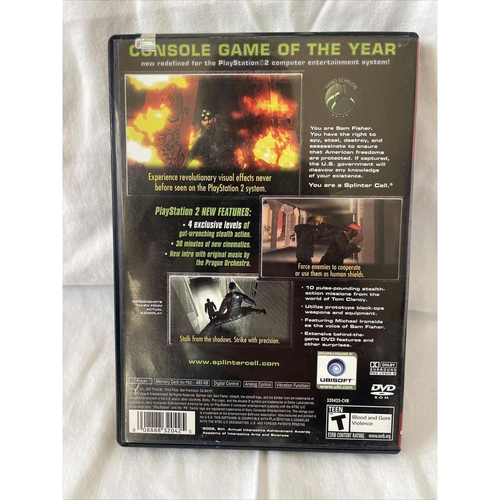 Designer Tom Clancy's Splinter Cell - PlayStation 2 Greatest Hits Size ONE SIZE - 4 Thumbnail