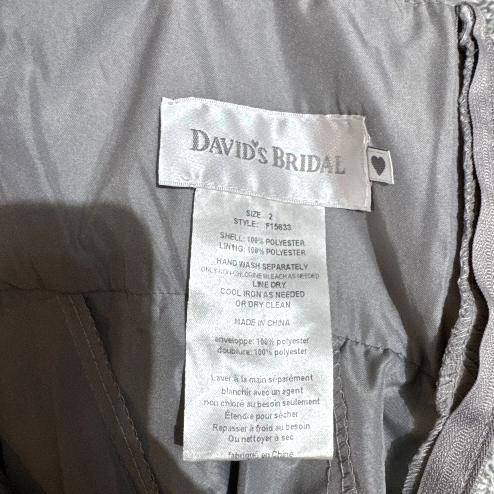 Vintage Davids Bridal Gown Sz 2 Ball Gown Wedding Prom Tulle Ethereal Fairy Romantic Sleeveless Sweetheart Gray Polyester Dress Long Size XS / US 0-2 / IT 36-38 - 7 Thumbnail