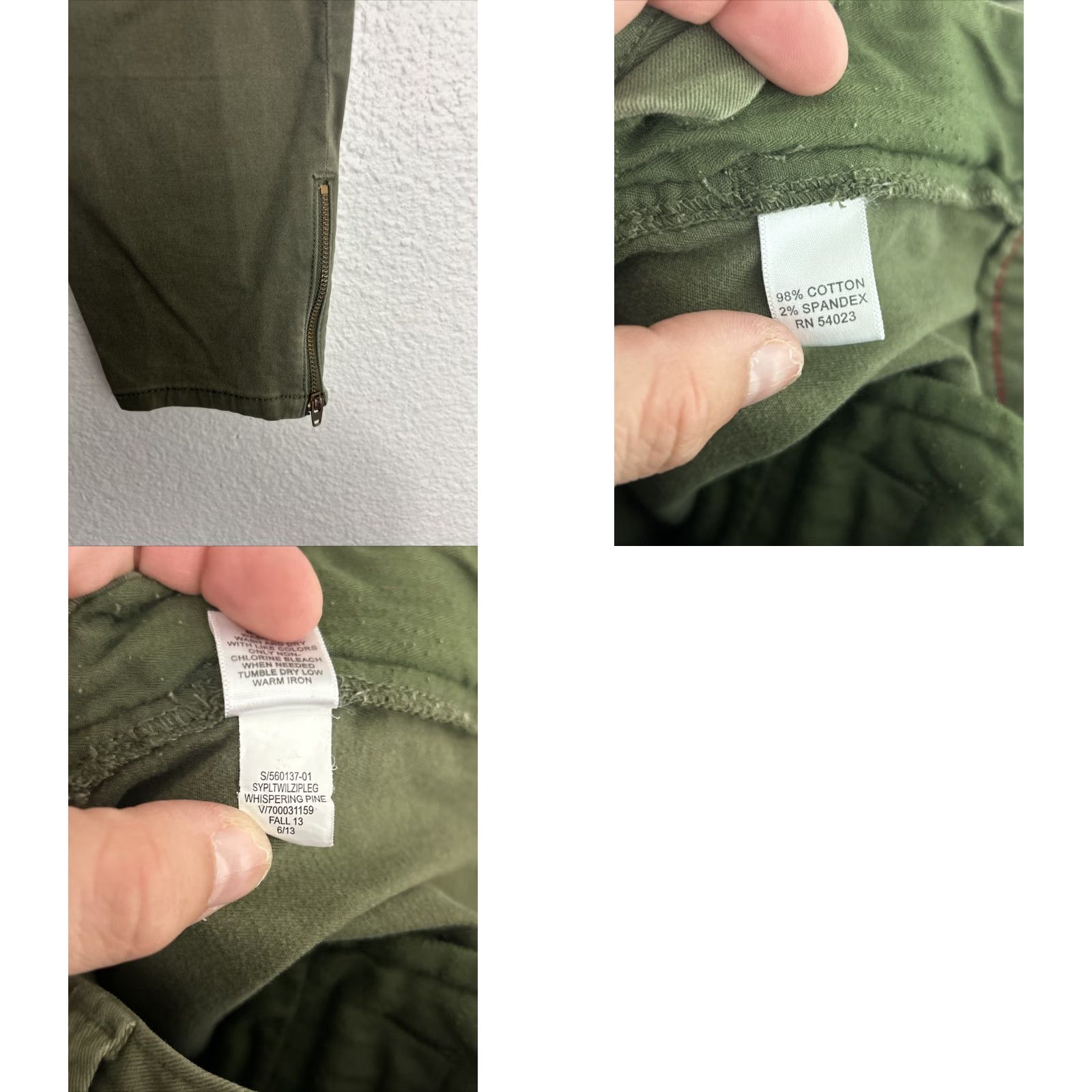 Banana Republic banana republic Womens Army Green Cotton Pants Slim Straight 29x28 Size 26 Chino Slimming Womens Size 26" / US 2 / IT 38 - 9 Thumbnail