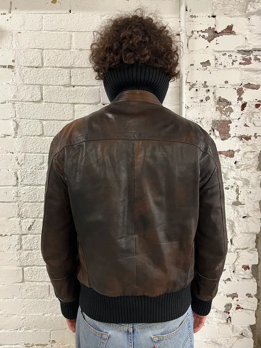Dirk Bikkembergs AW2007 Dirk Bikkembergs Layered High Collar Brown Leather Jacket Size US M / EU 48-50 / 2 - 3 Thumbnail