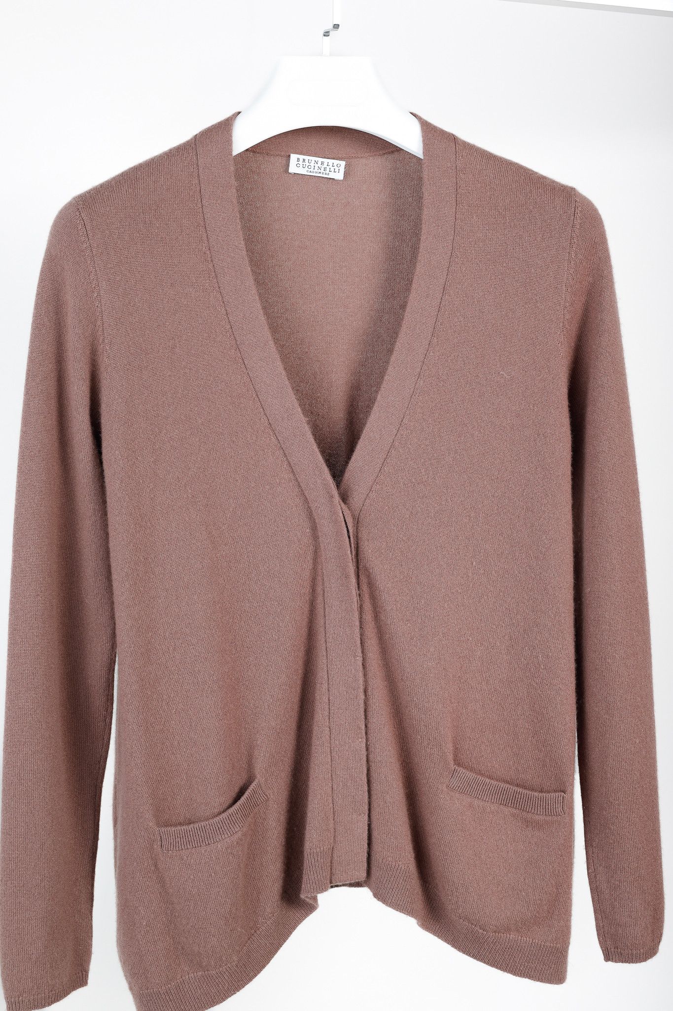 Brunello Cucinelli Brunello Cucinelli Dusty Rose Cashmere V-Neck Cardigan Size S / US 4 / IT 40 - 3 Thumbnail