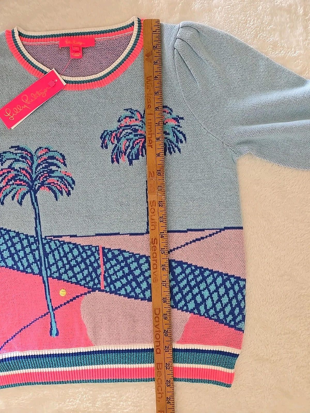Lilly Pulitzer LILLY PULITZER Sweater Womens M Short Sleeve Tennis Top $148 Size M / US 6-8 / IT 42-44 - 7 Thumbnail